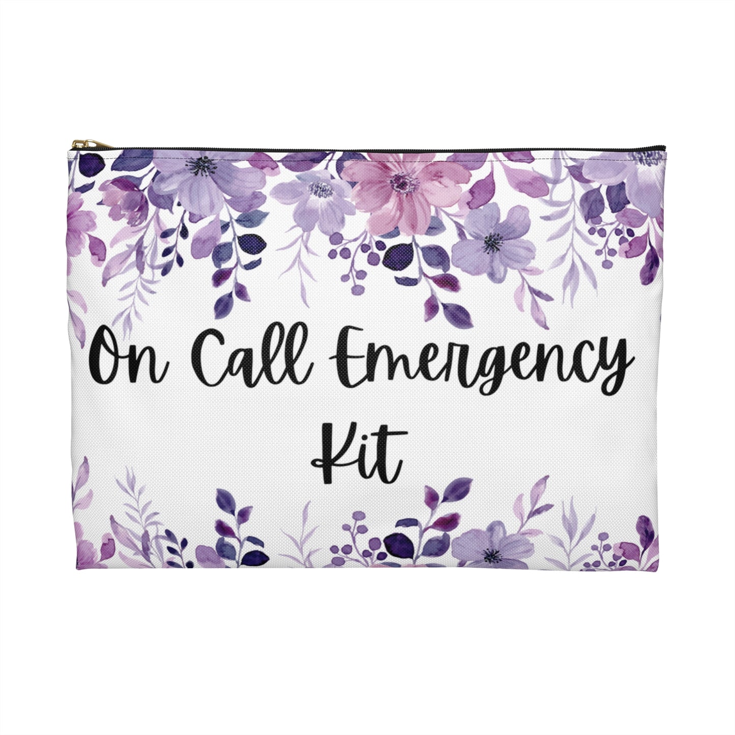 Floral "On Call Emergency Kit" Pouch, Travel Accessories, Makeup Organizer, Gift for Nurses, Health Care Essentials