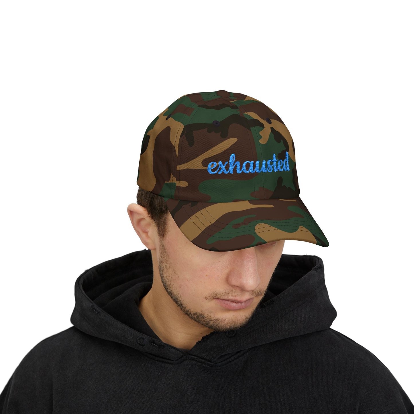Exhausted Cap- Funny Flight Attendant Baseball Cap, Tired Crew Gift, Travel Life Hat for Pilots, Cabin Crew or any Exhausted Persons”
