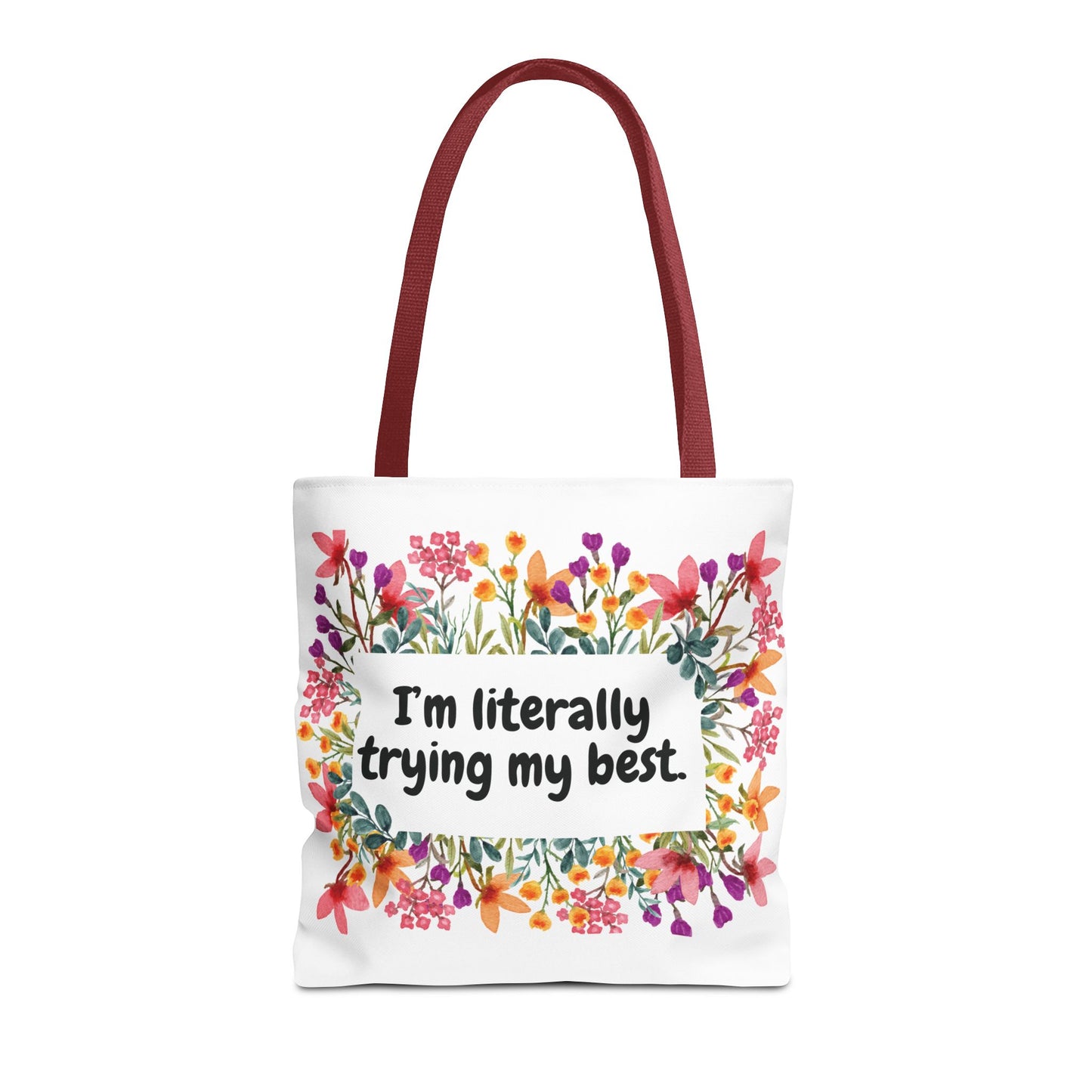 I'm Trying my Best Tote Bag, Eco-Friendly Shopping Bag, Gift for Students, Inspirational Everyday Carryall, Perfect for Celebrations