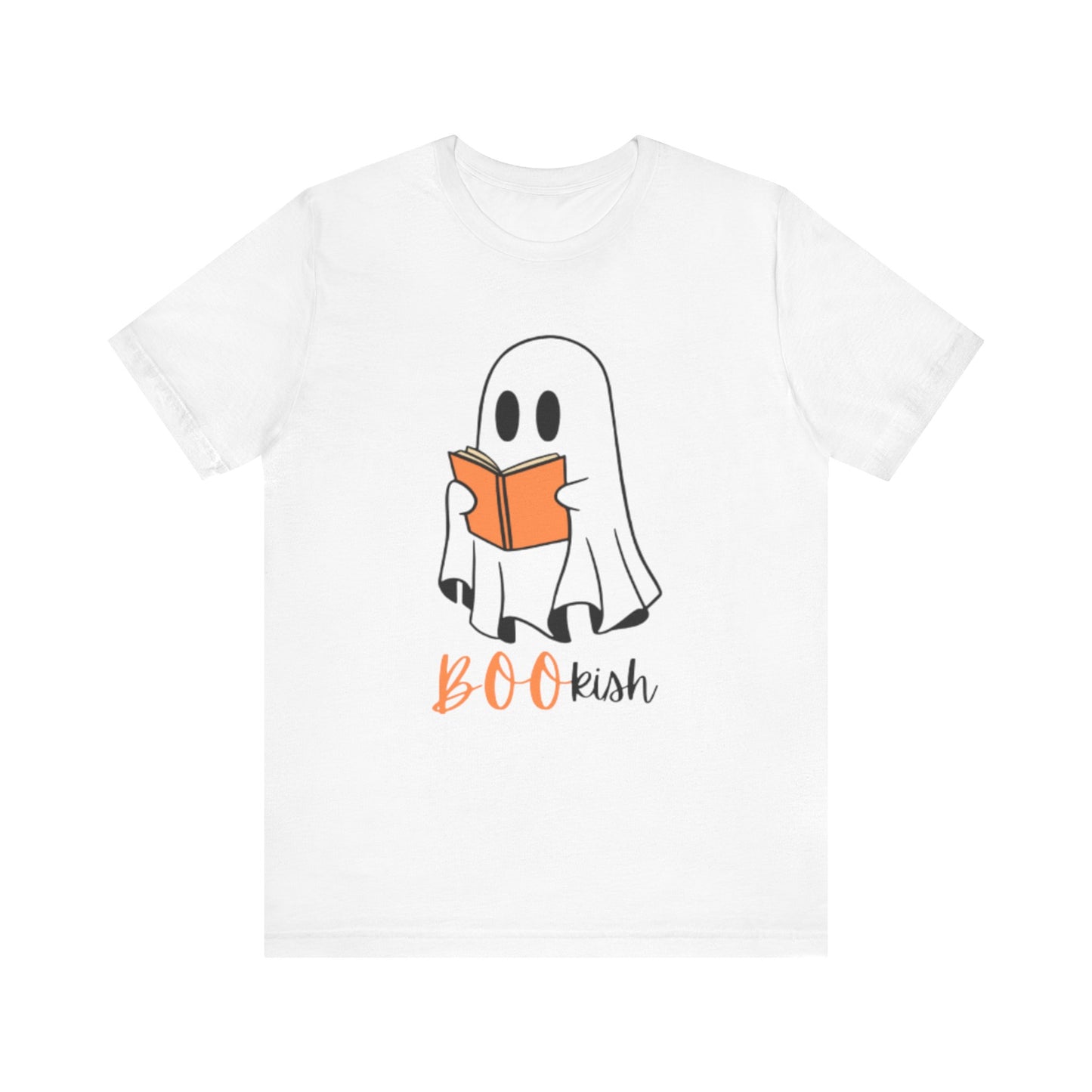 BOOkish Ghost Reading Unisex Tee, Cute Halloween Shirt, Autumn Apparel, Ghost Lover Gift, Spooky Reading T-Shirt