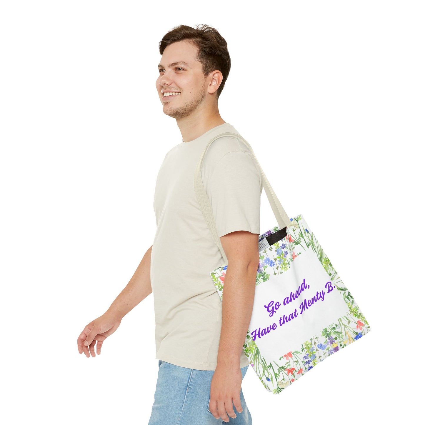 Floral Motivational Tote Bag, Inspirational Gift, Shopping Bag, Eco-Friendly, Spring Style, Unique Tote for Everyday Use