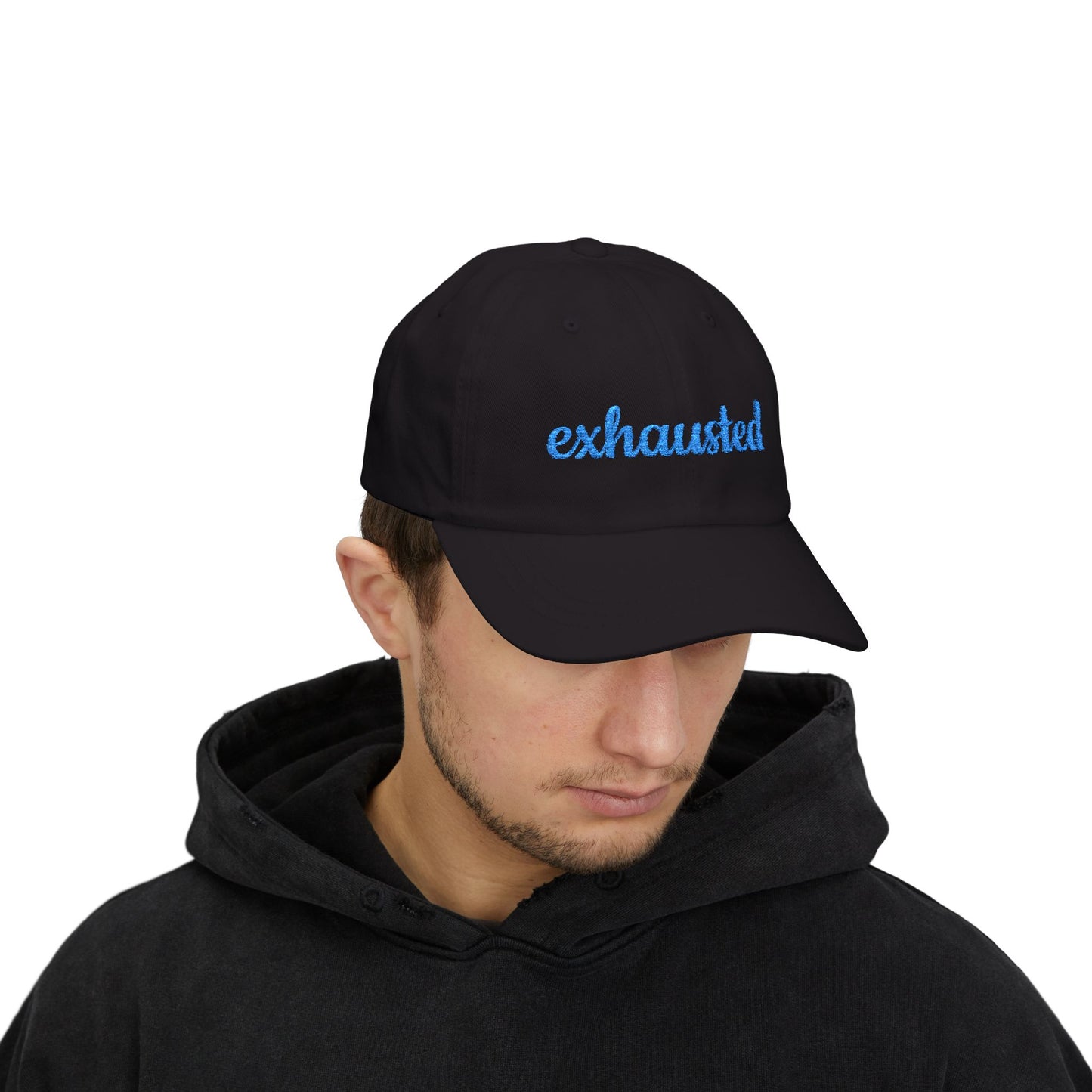 Exhausted Cap- Funny Flight Attendant Baseball Cap, Tired Crew Gift, Travel Life Hat for Pilots, Cabin Crew or any Exhausted Persons”