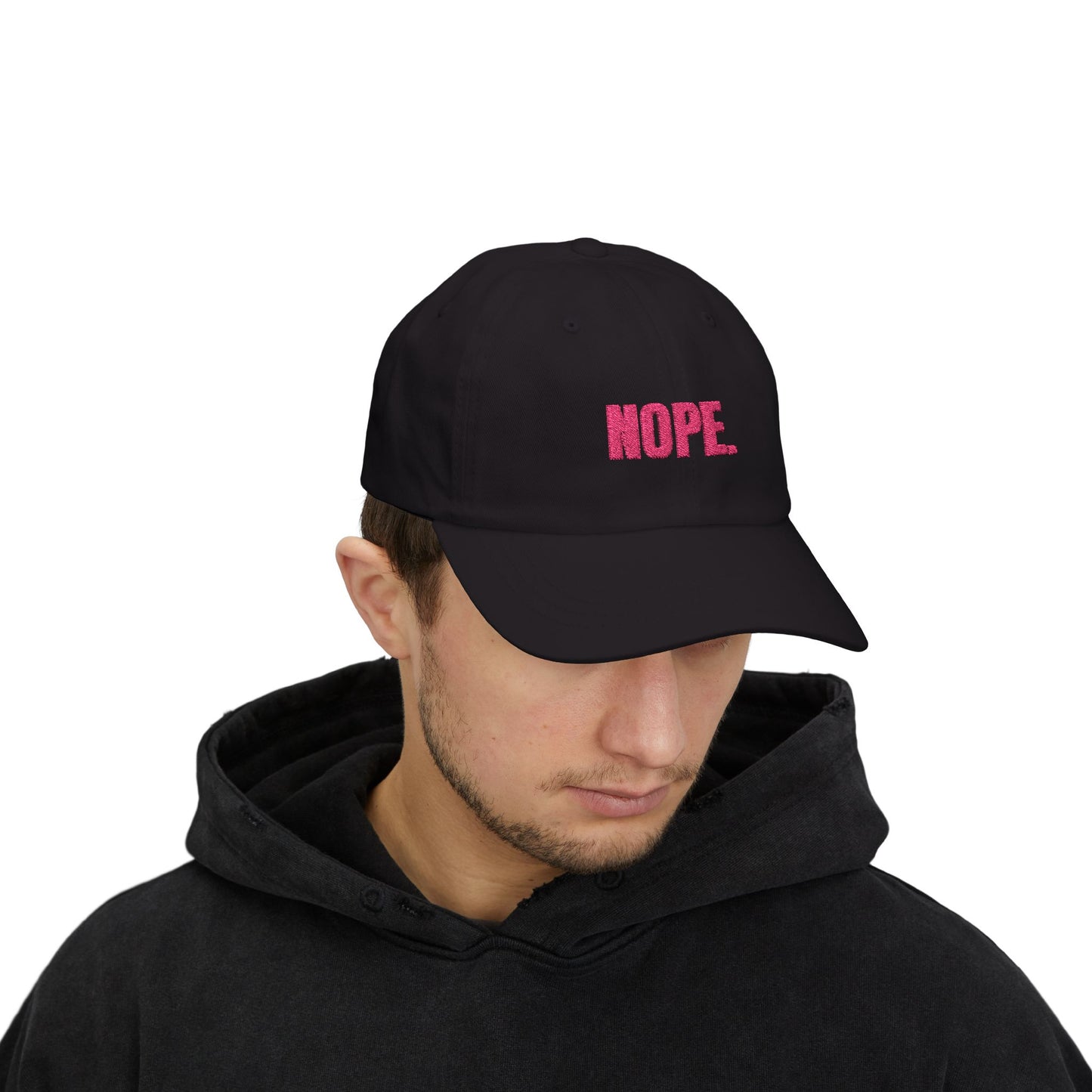 NOPE Cap- Sarcastic Embroidered Baseball Cap, Funny Low-Key Mood Hat, Sassy Gift for Introverts and Burnt-Out Baddies