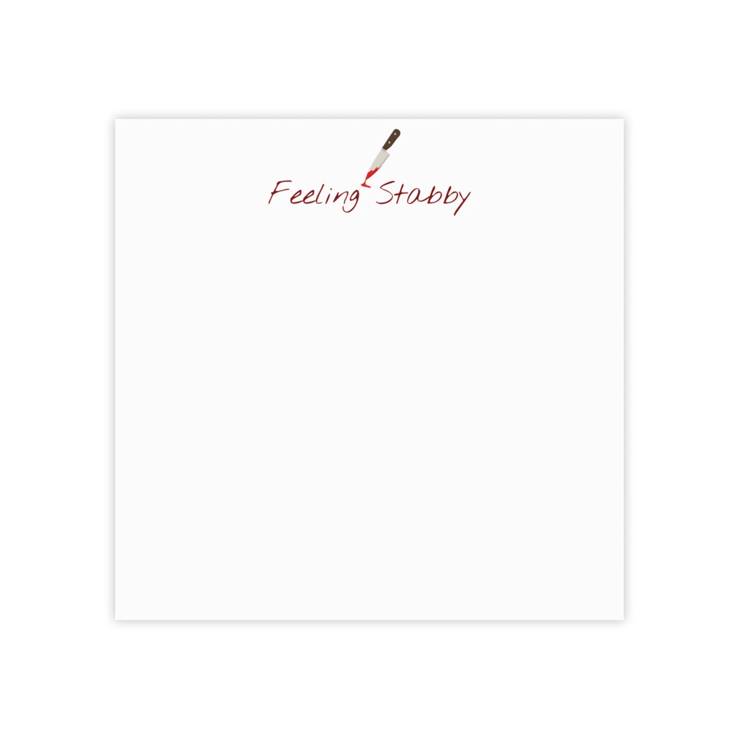 Feeling Stabby Sticky Notes- Funny Dark Humor Notepad, Sarcastic Office Supply for True Crime Fans & Emotionally Unavailable Professionals