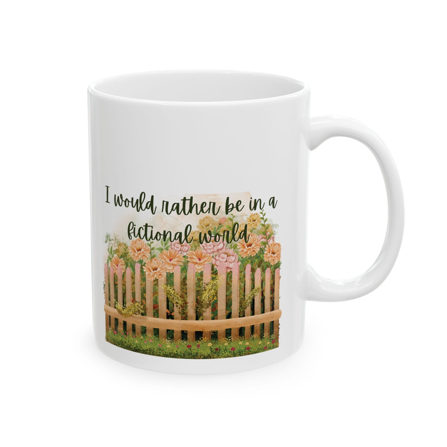 Charming Floral Garden Mug, Gift for Readers, Gardeners, Home Decor, Coffee Lover's Essential, Mother's Day, Inspirational Quote