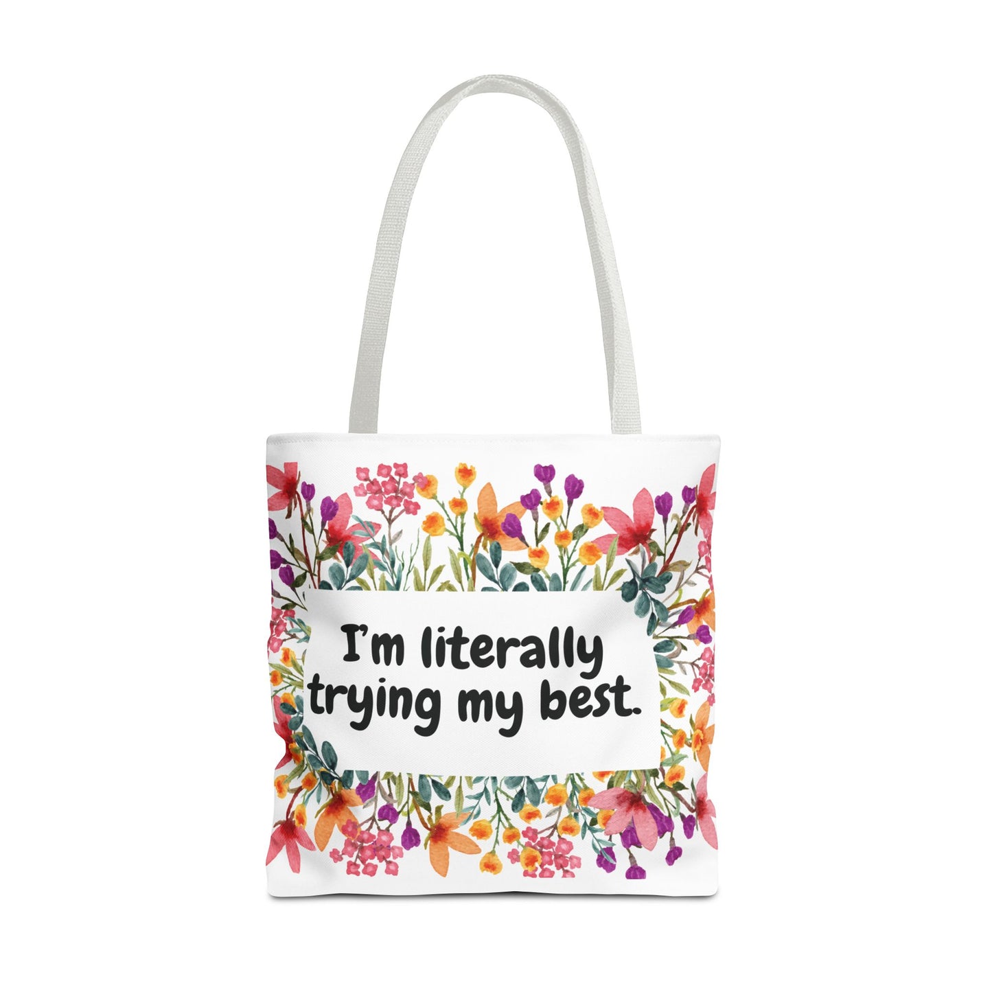 I'm Trying my Best Tote Bag, Eco-Friendly Shopping Bag, Gift for Students, Inspirational Everyday Carryall, Perfect for Celebrations