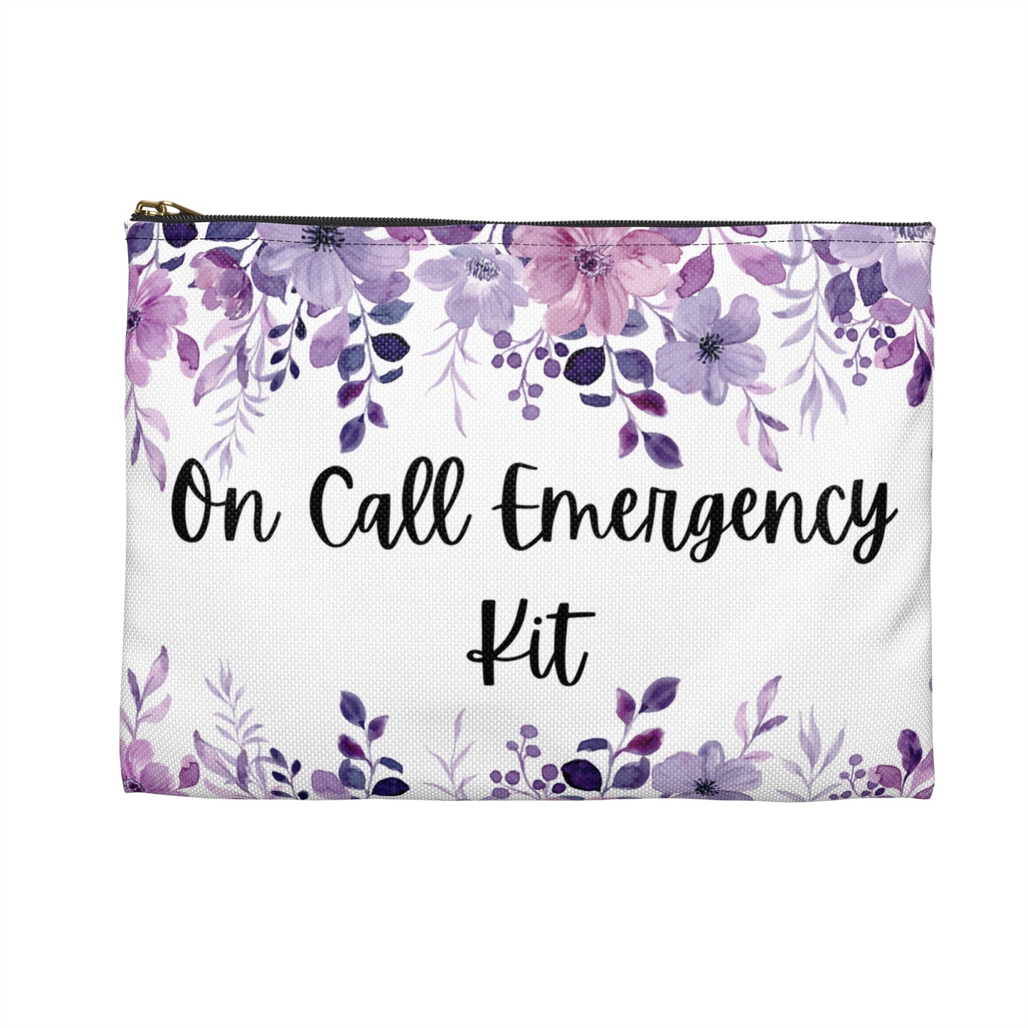 Floral "On Call Emergency Kit" Pouch, Travel Accessories, Makeup Organizer, Gift for Nurses, Health Care Essentials