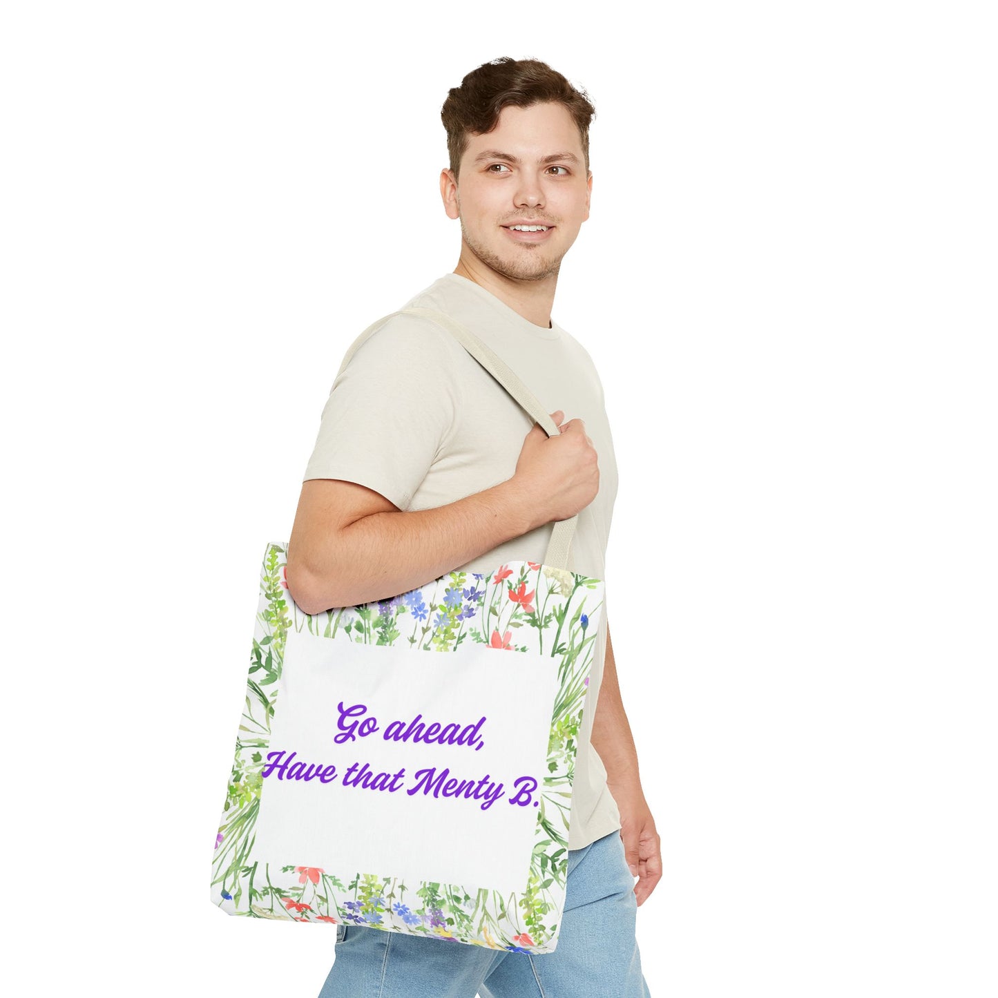 Floral Motivational Tote Bag, Inspirational Gift, Shopping Bag, Eco-Friendly, Spring Style, Unique Tote for Everyday Use