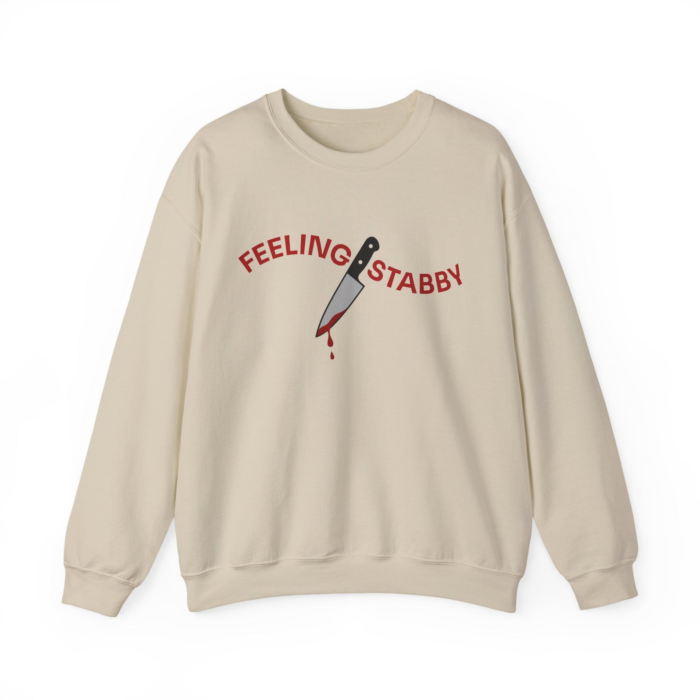 Feeling Stabby Crewneck Sweatshirt-Funny Murder Podcast Gift, Forensics Obsession Cover, Crime Junkie Aesthetic Sweatshirt