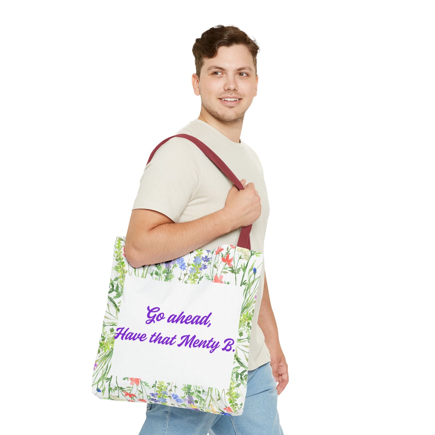 Floral Motivational Tote Bag, Inspirational Gift, Shopping Bag, Eco-Friendly, Spring Style, Unique Tote for Everyday Use