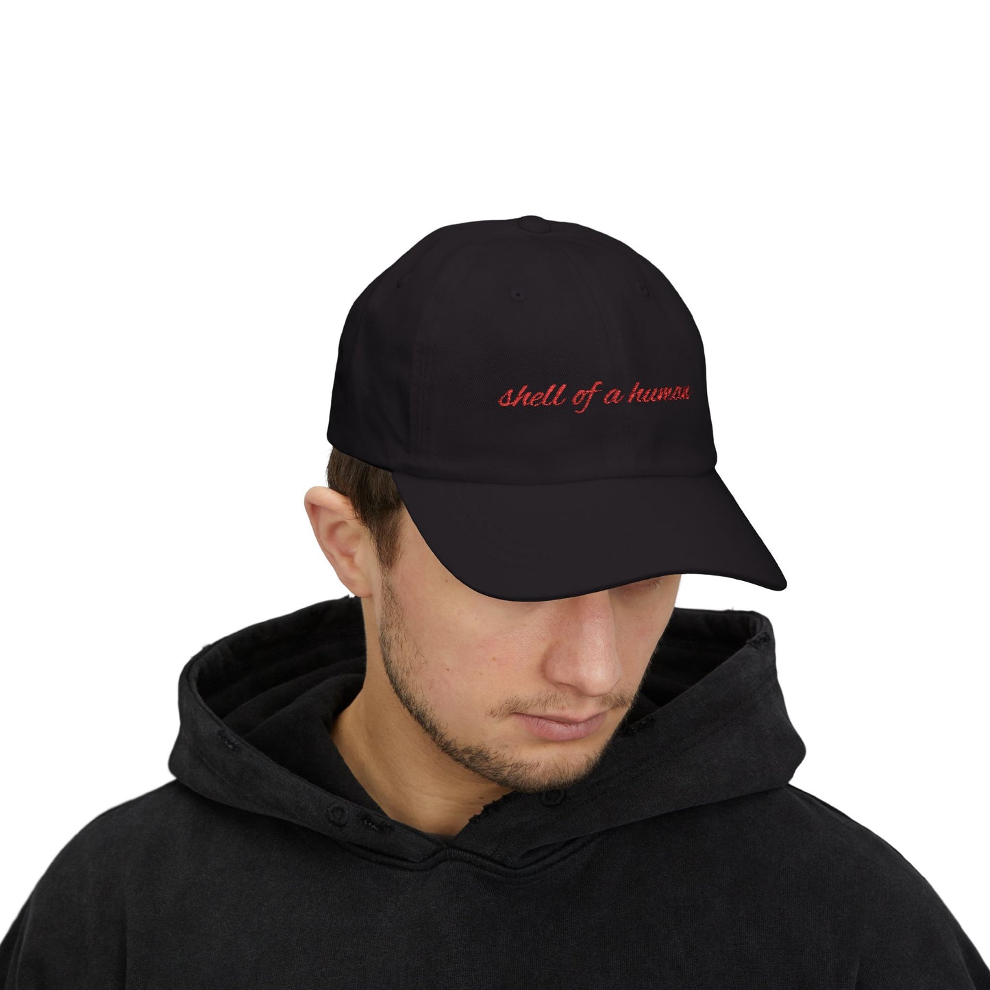 Shell of a Human Cap- Funny Burnout Embroidered Cap, Sarcastic Mood Hat, Mental Exhaustion Gift for Tired Overachievers