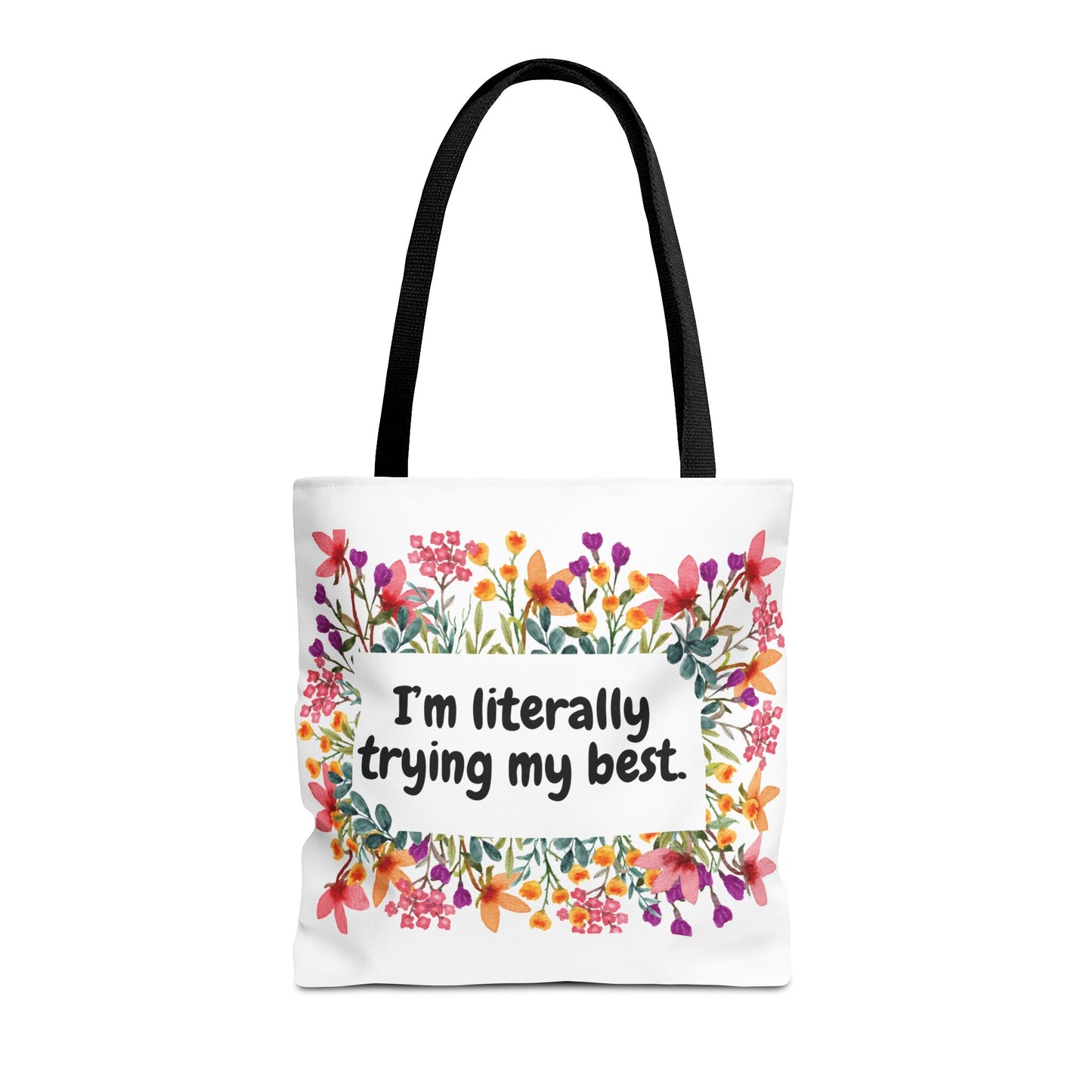 I'm Trying my Best Tote Bag, Eco-Friendly Shopping Bag, Gift for Students, Inspirational Everyday Carryall, Perfect for Celebrations