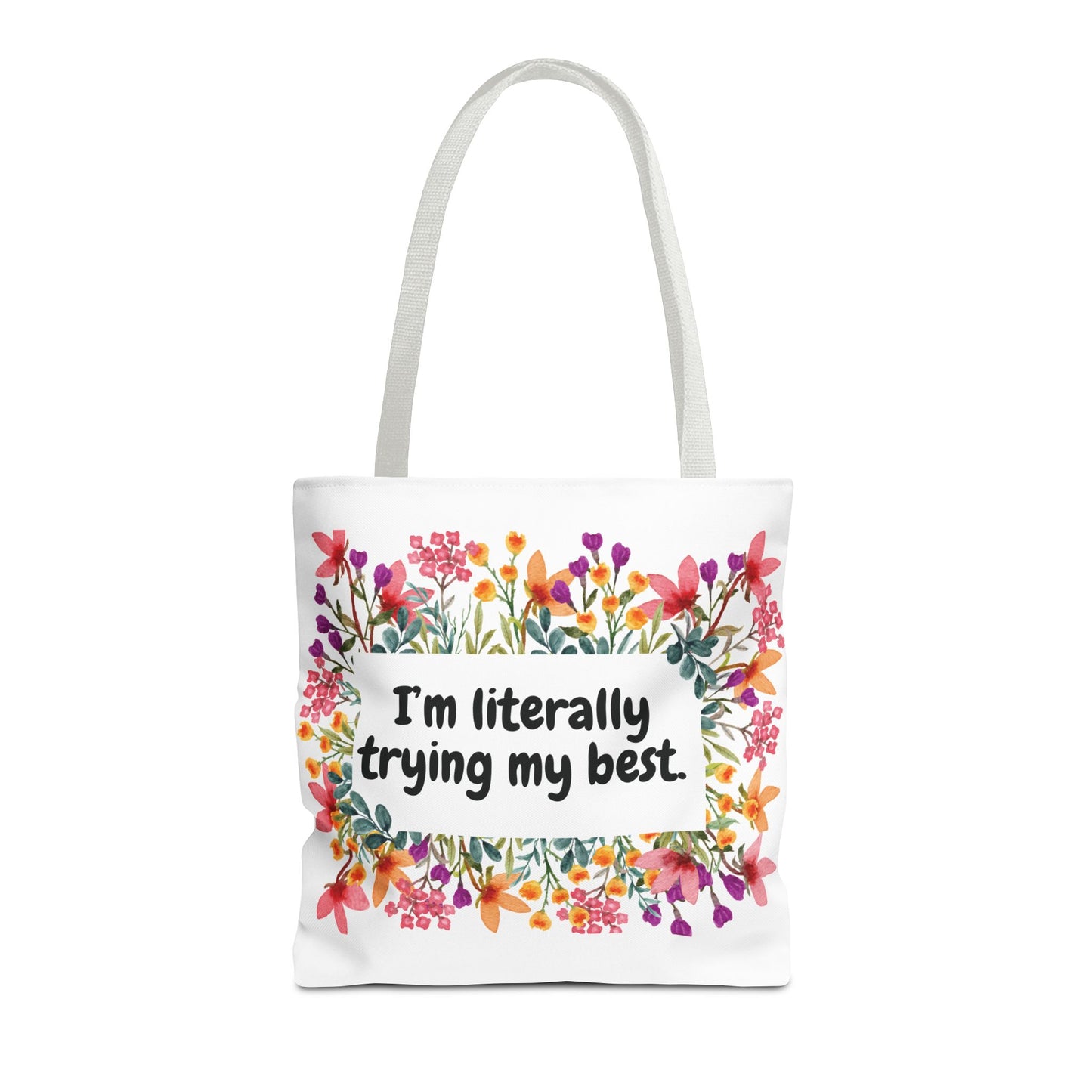 I'm Trying my Best Tote Bag, Eco-Friendly Shopping Bag, Gift for Students, Inspirational Everyday Carryall, Perfect for Celebrations