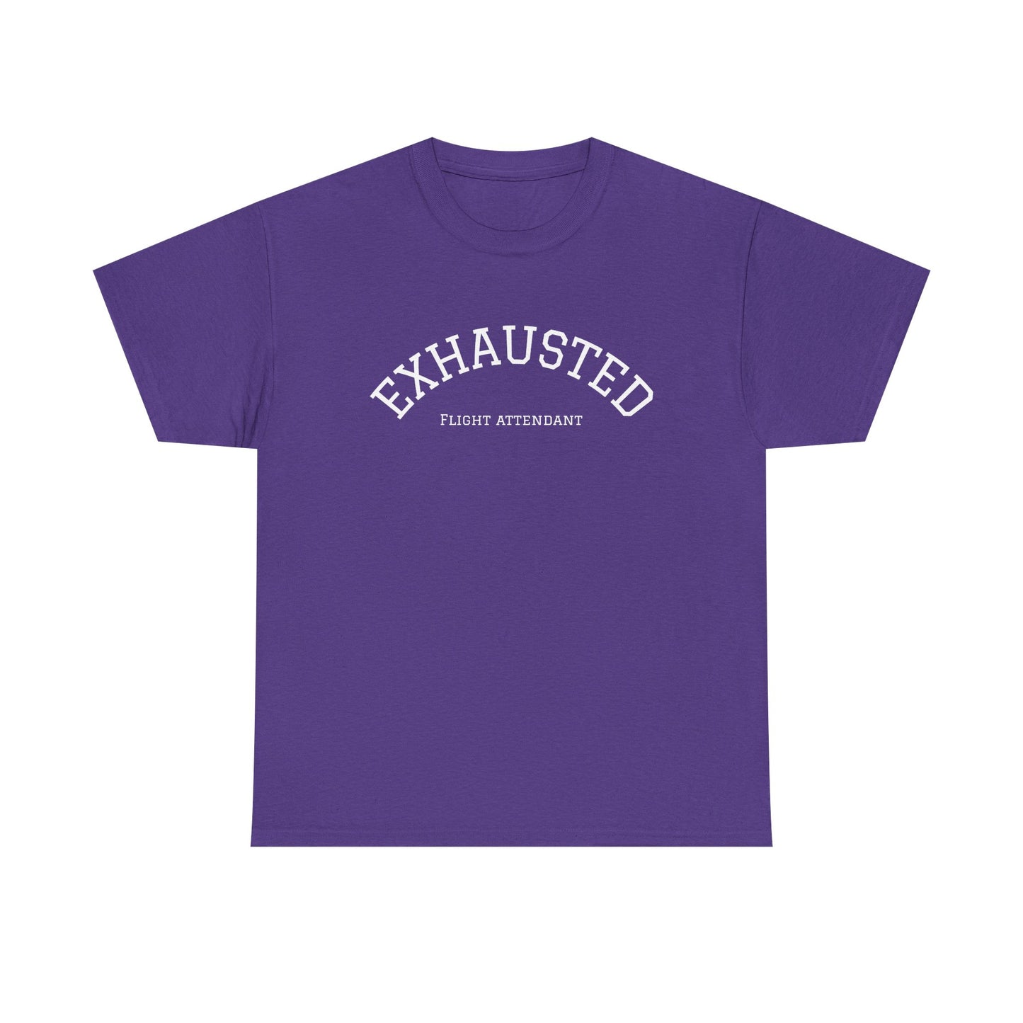 Exhausted Flight Attendant Tee- Funny Aviation Crew Life Tee, Tired Cabin Crew Gift, Airport Outfit for Flight Attendants