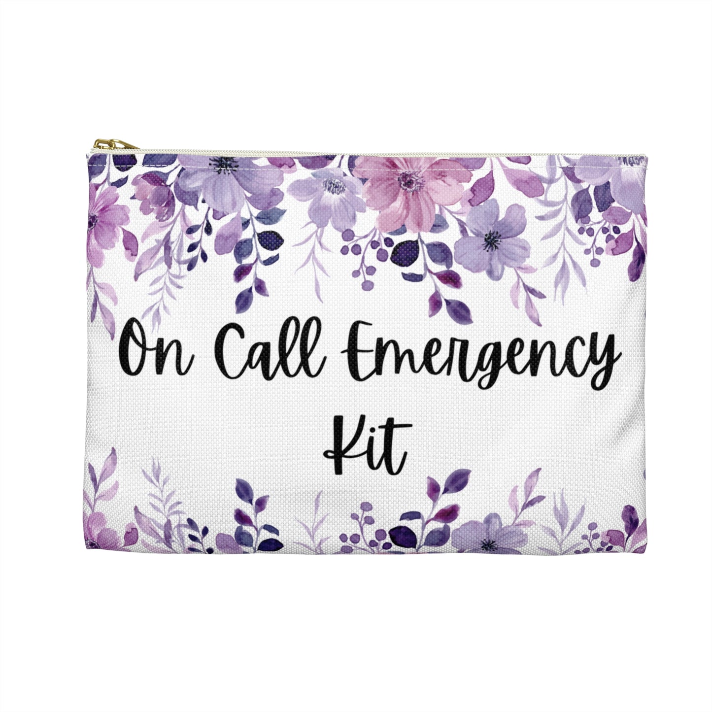 Floral "On Call Emergency Kit" Pouch, Travel Accessories, Makeup Organizer, Gift for Nurses, Health Care Essentials