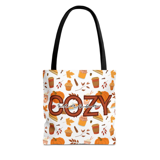 Cozy Season Tote Bag, Fall Tote, Autumn Bag, Halloween Shopping Bag, Seasonal Gift, Eco-Friendly Tote