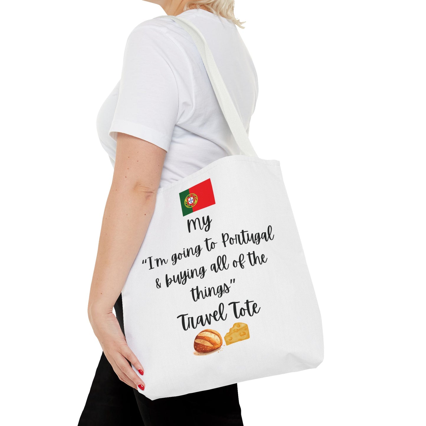 Travel Tote Bag – "My I'm Going to Portugal & Buying All of The Things" – Perfect for Flight Crews, Vacation, Beach, Shopping, Gift for Travelers, Adventure