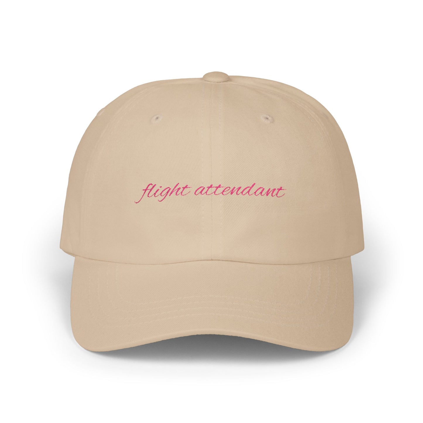 Flight Attendant Cap- Embroidered Baseball Hat for Cabin Crew, Comfy Travel Day Hat, Funny Gift for Airline Crew