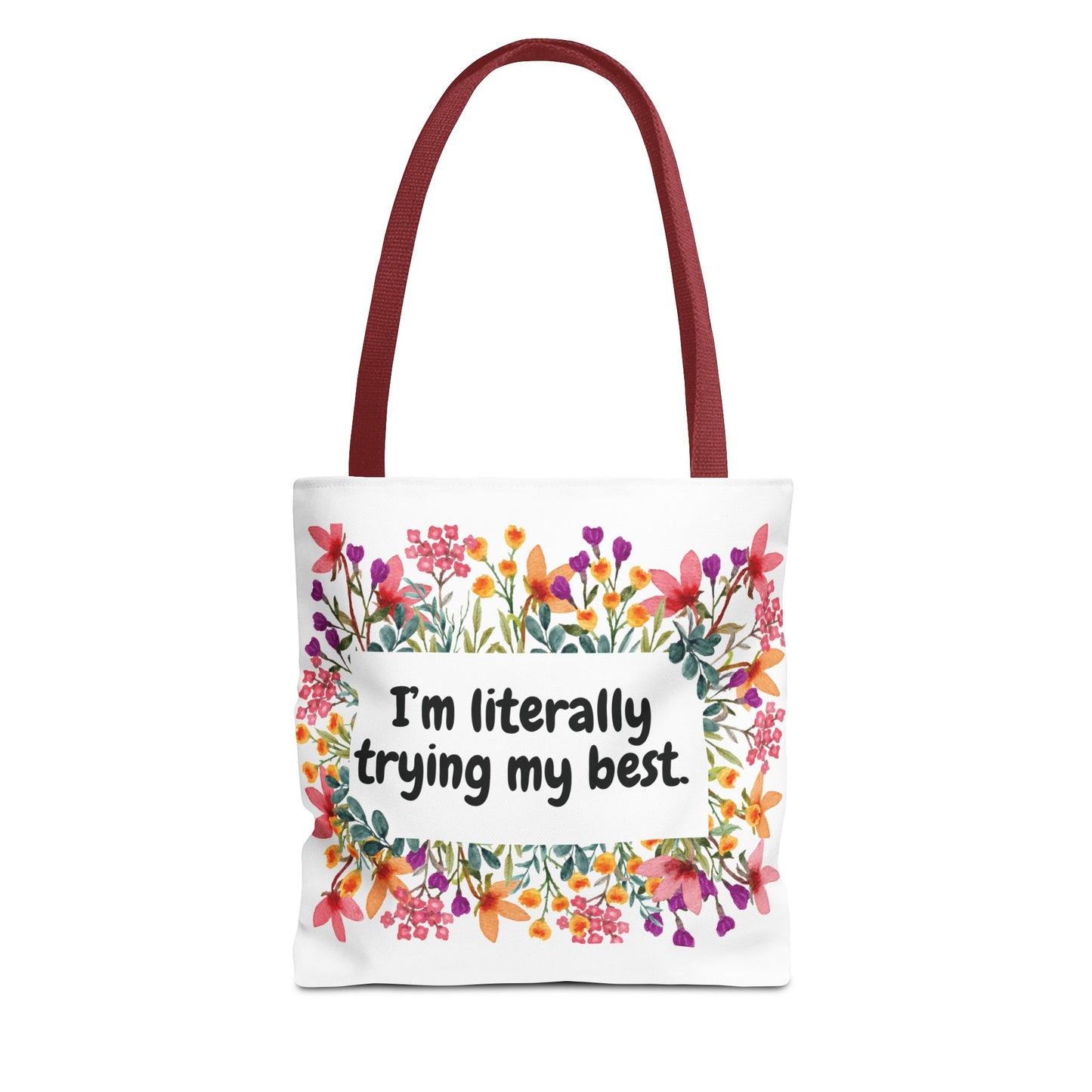 I'm Trying my Best Tote Bag, Eco-Friendly Shopping Bag, Gift for Students, Inspirational Everyday Carryall, Perfect for Celebrations