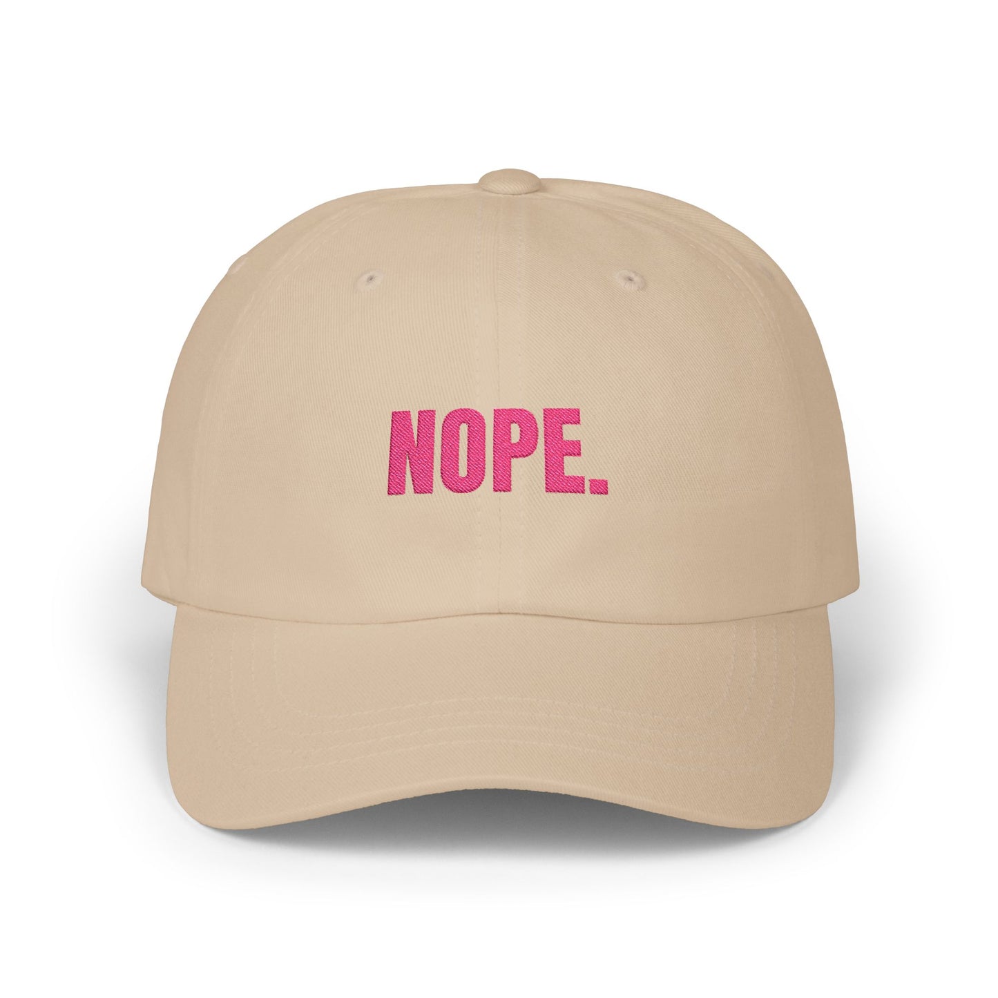 NOPE Cap- Sarcastic Embroidered Baseball Cap, Funny Low-Key Mood Hat, Sassy Gift for Introverts and Burnt-Out Baddies