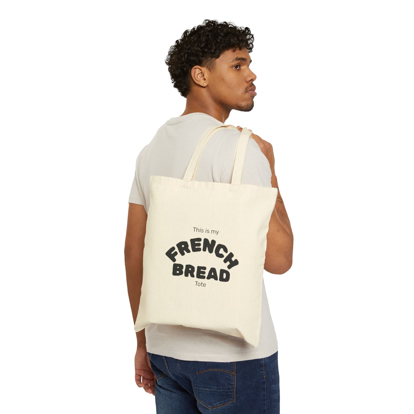 French Bread Tote Bag- Perfect Gift for Travelers, Baguette Canvas Market Bag, Parisian Aesthetic Grocery Tote, Funny Foodie Gift