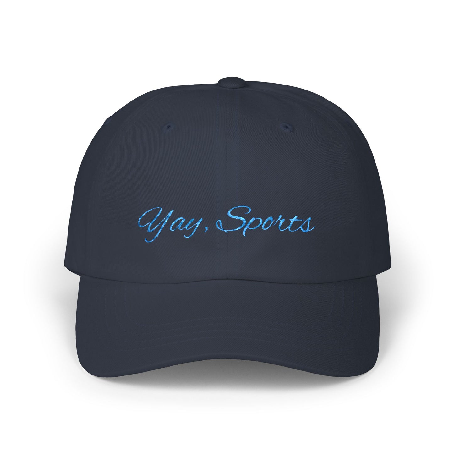 Yay, Sports Cap- Sarcastic Embroidered Baseball Cap, Funny Athletic Event Accessory, Gift for People Who Are Indifferent To Sports