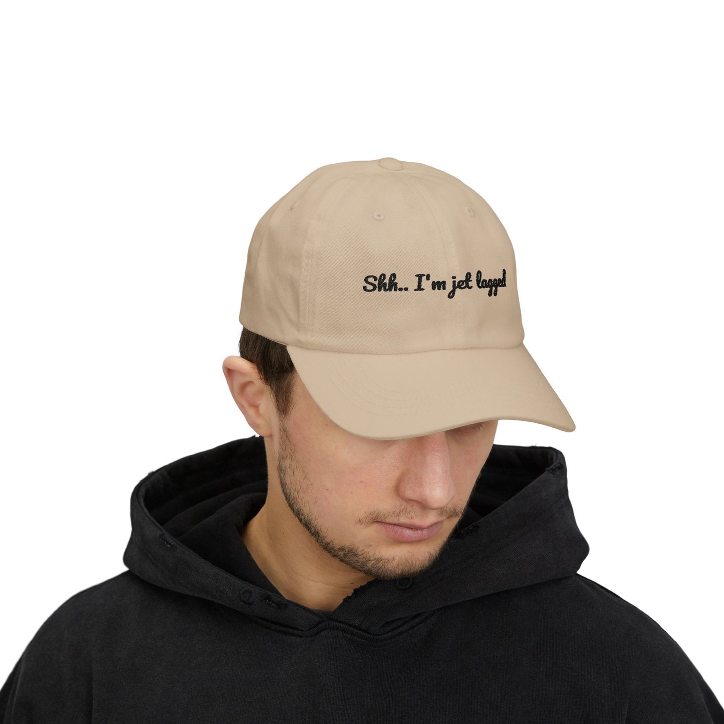 Shhh... I'm Jet Lagged Dad Cap, Relaxed Unisex Hat for Travelers, Gift for Frequent Flyers, Casual Style Cap