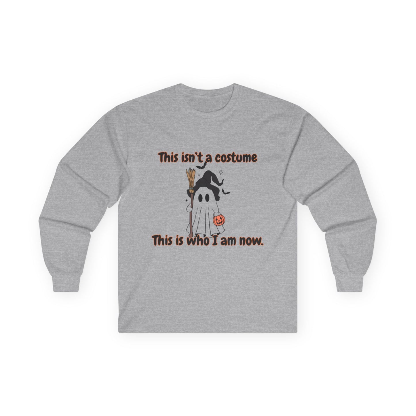 This Is Who I Am Now Long Sleeve Tee, Halloween Shirt, Unisex Cotton Top, Casual Wear, Spooky Costume Alternative