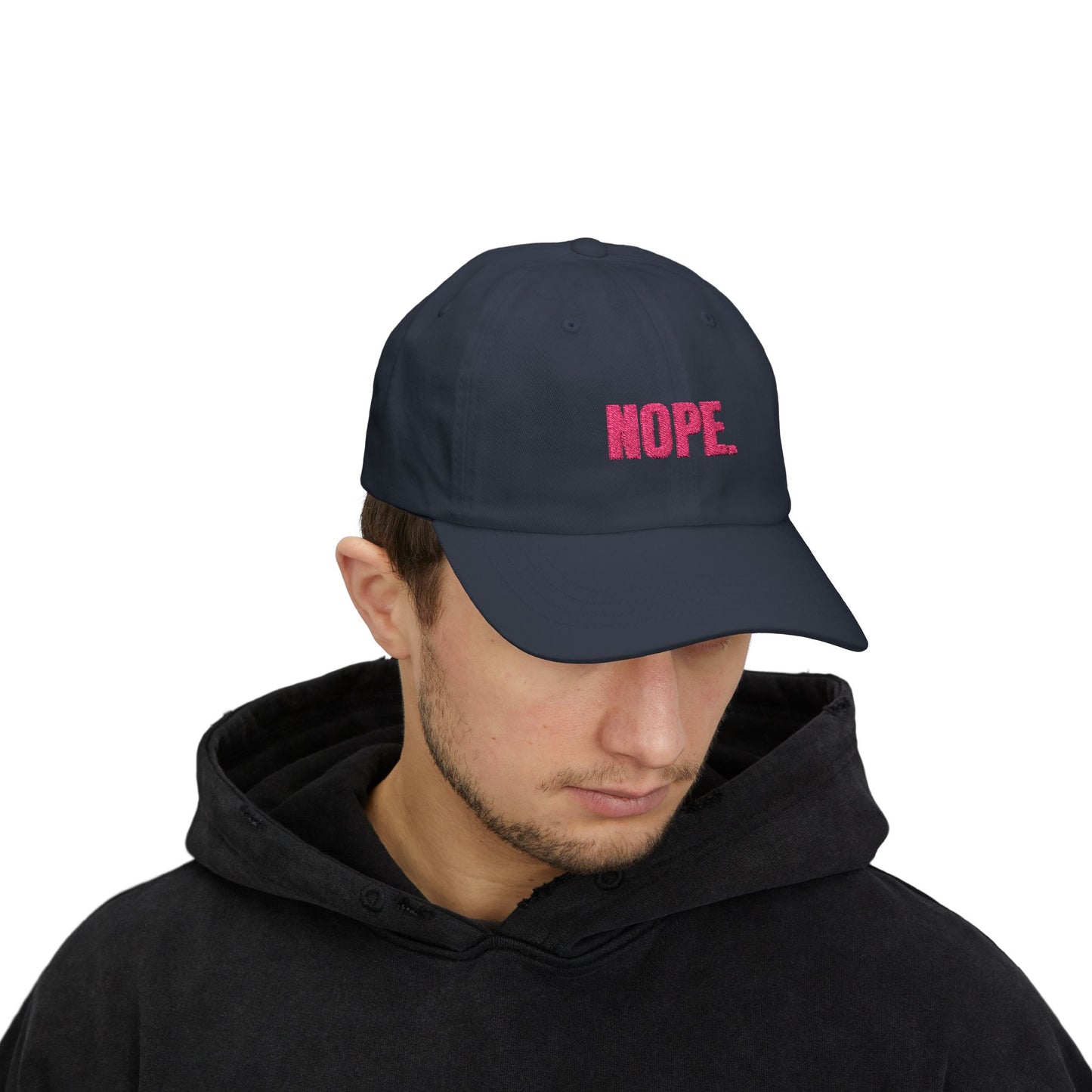 NOPE Cap- Sarcastic Embroidered Baseball Cap, Funny Low-Key Mood Hat, Sassy Gift for Introverts and Burnt-Out Baddies