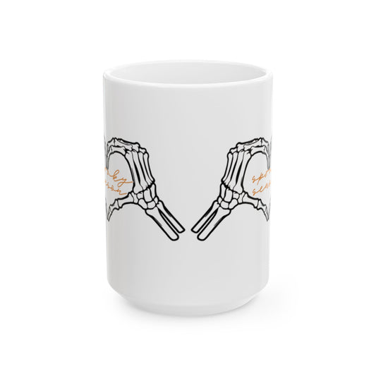 Skeleton Hand Coffee Mug, Unique Ceramic Cup, Halloween Decor, Gothic Gift, Quirky Drinkware, Spooky Tea Mug