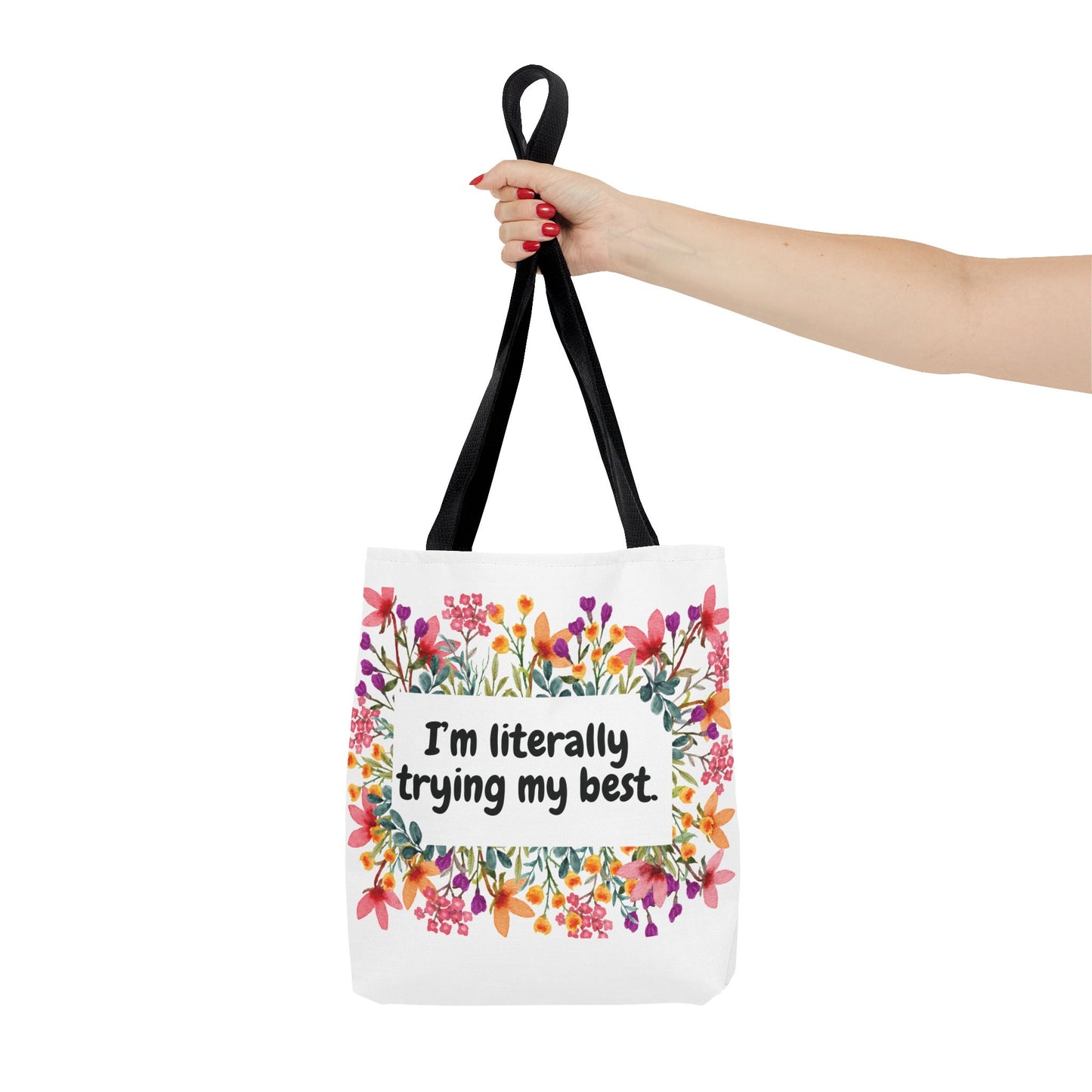 I'm Trying my Best Tote Bag, Eco-Friendly Shopping Bag, Gift for Students, Inspirational Everyday Carryall, Perfect for Celebrations