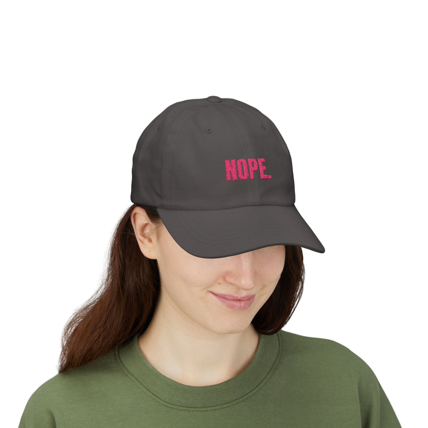 NOPE Cap- Sarcastic Embroidered Baseball Cap, Funny Low-Key Mood Hat, Sassy Gift for Introverts and Burnt-Out Baddies