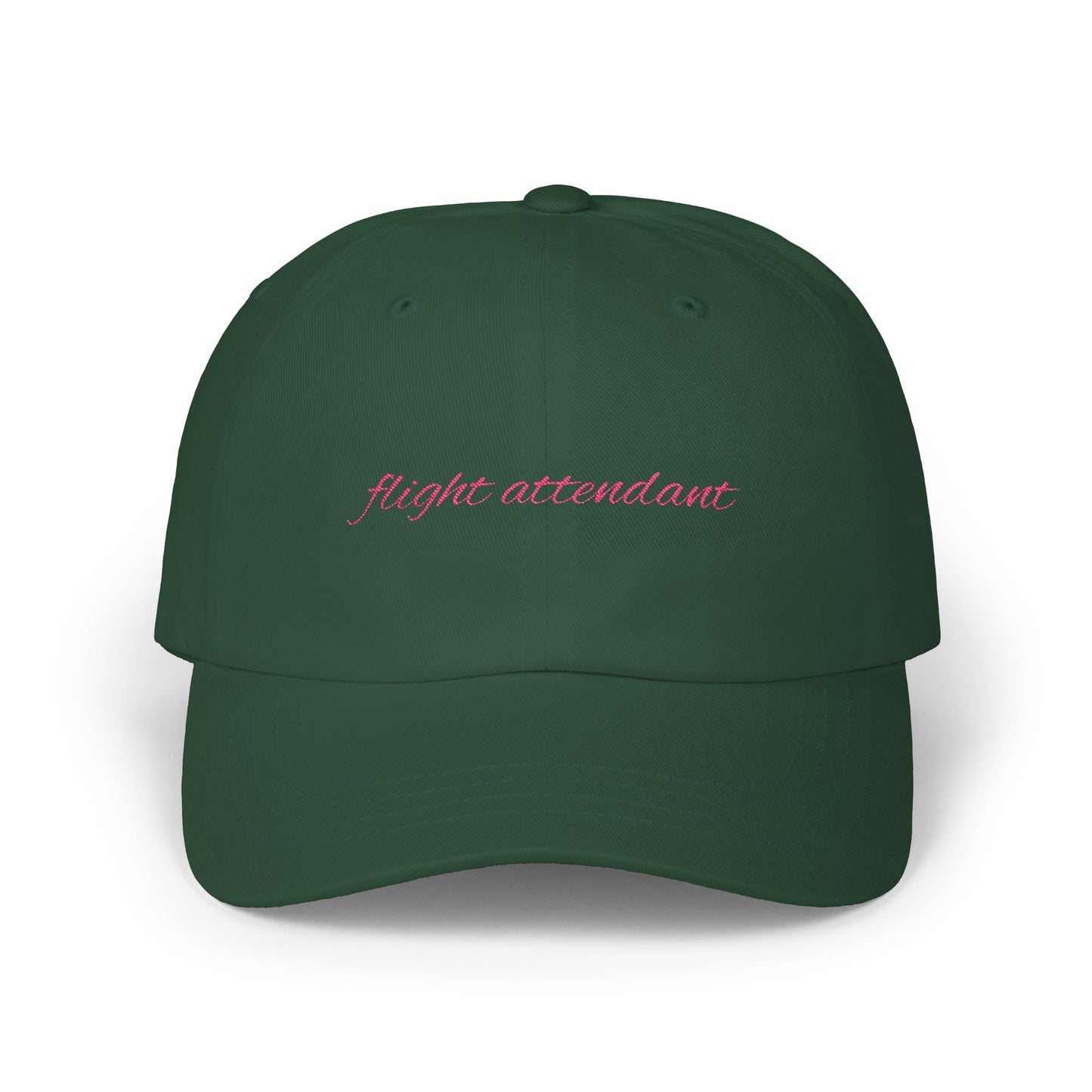Flight Attendant Cap- Embroidered Baseball Hat for Cabin Crew, Comfy Travel Day Hat, Funny Gift for Airline Crew