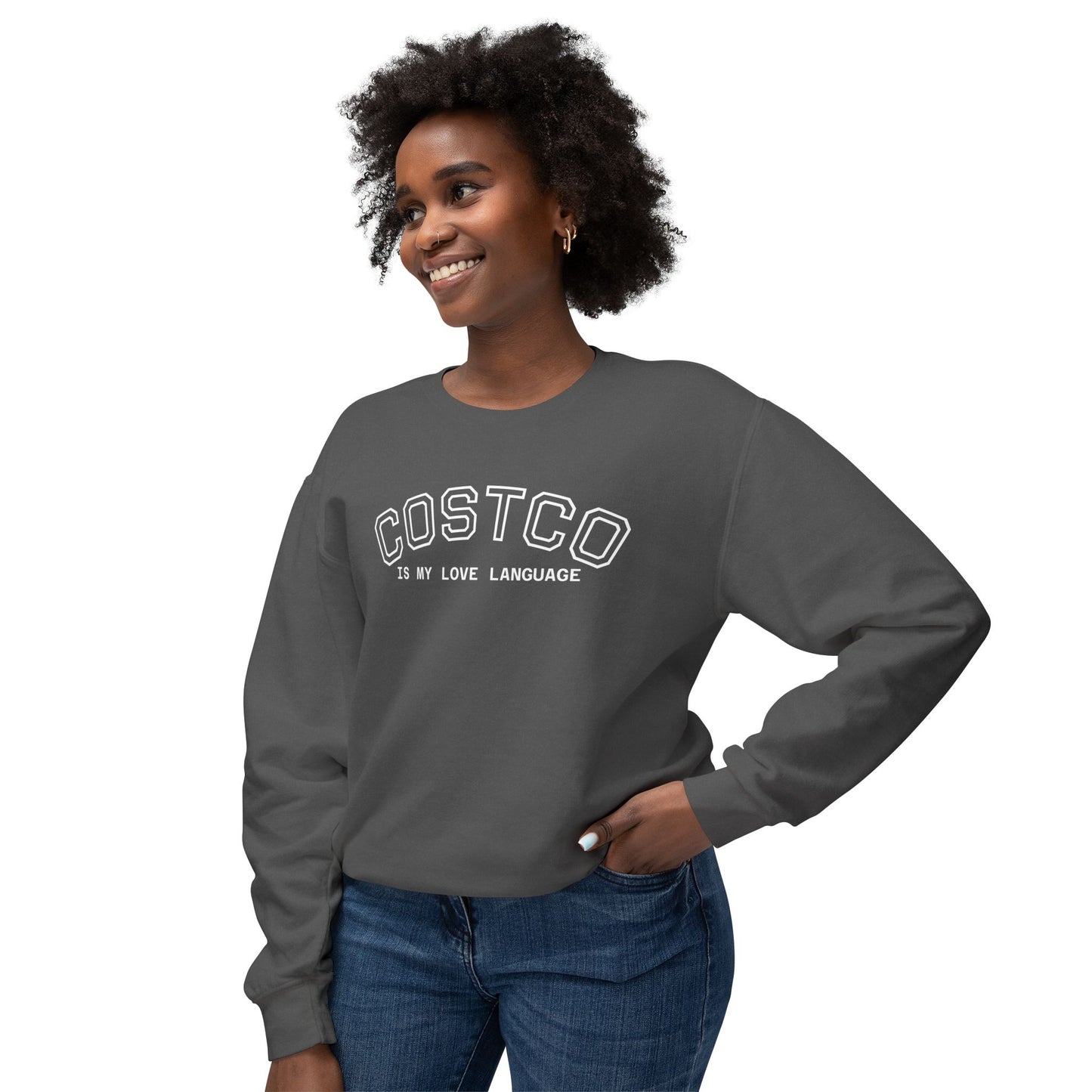 Costco Love Language Sweatshirt, Unisex Crewneck, Cozy Gift for Food Lovers, Casual Fashion, Great for Holidays & Everyday Wear