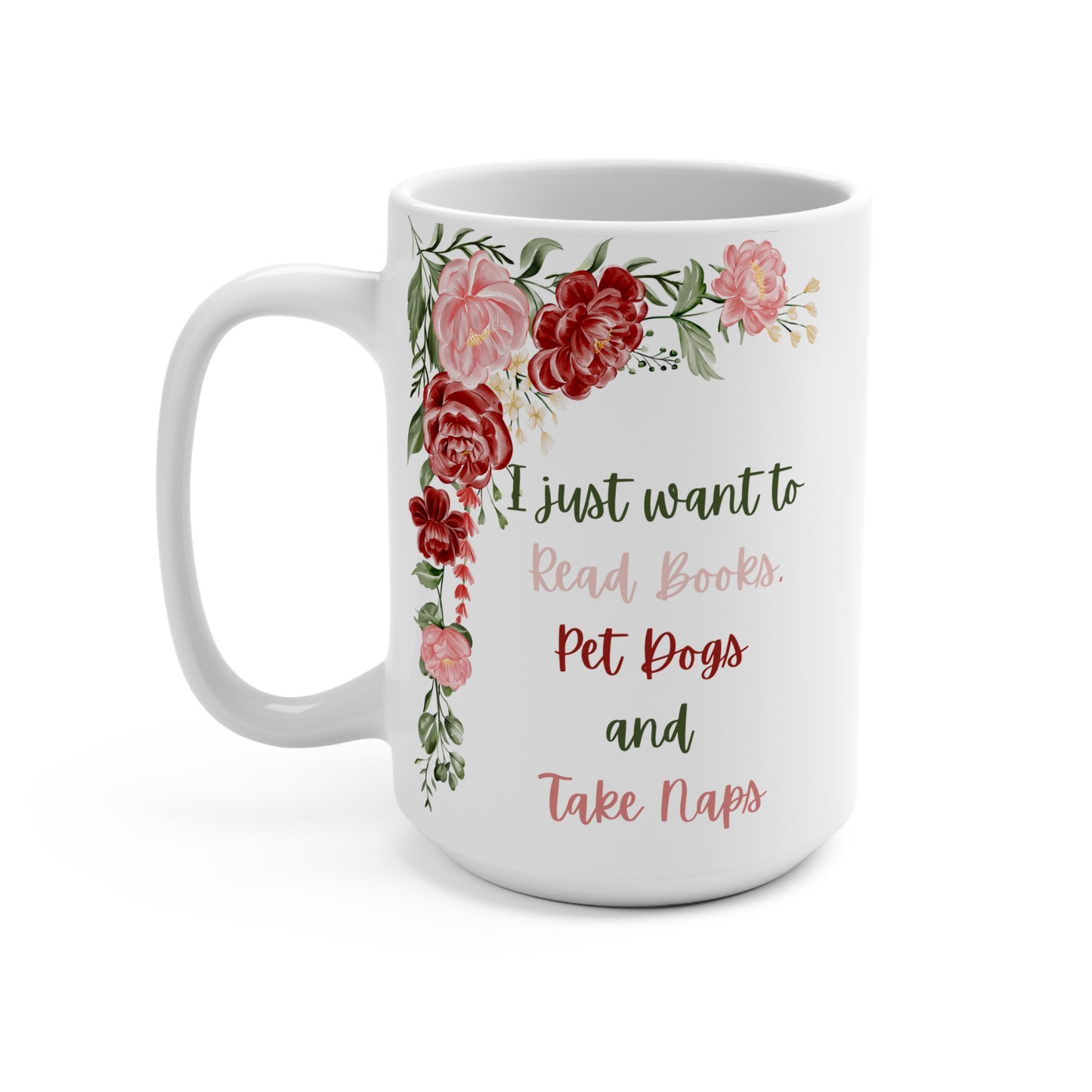 Cozy Floral Mug with Inspirational Quote, Perfect for Book Lovers, Coffee Enthusiasts, Gift for Readers, Valentine's Day, Home Decor