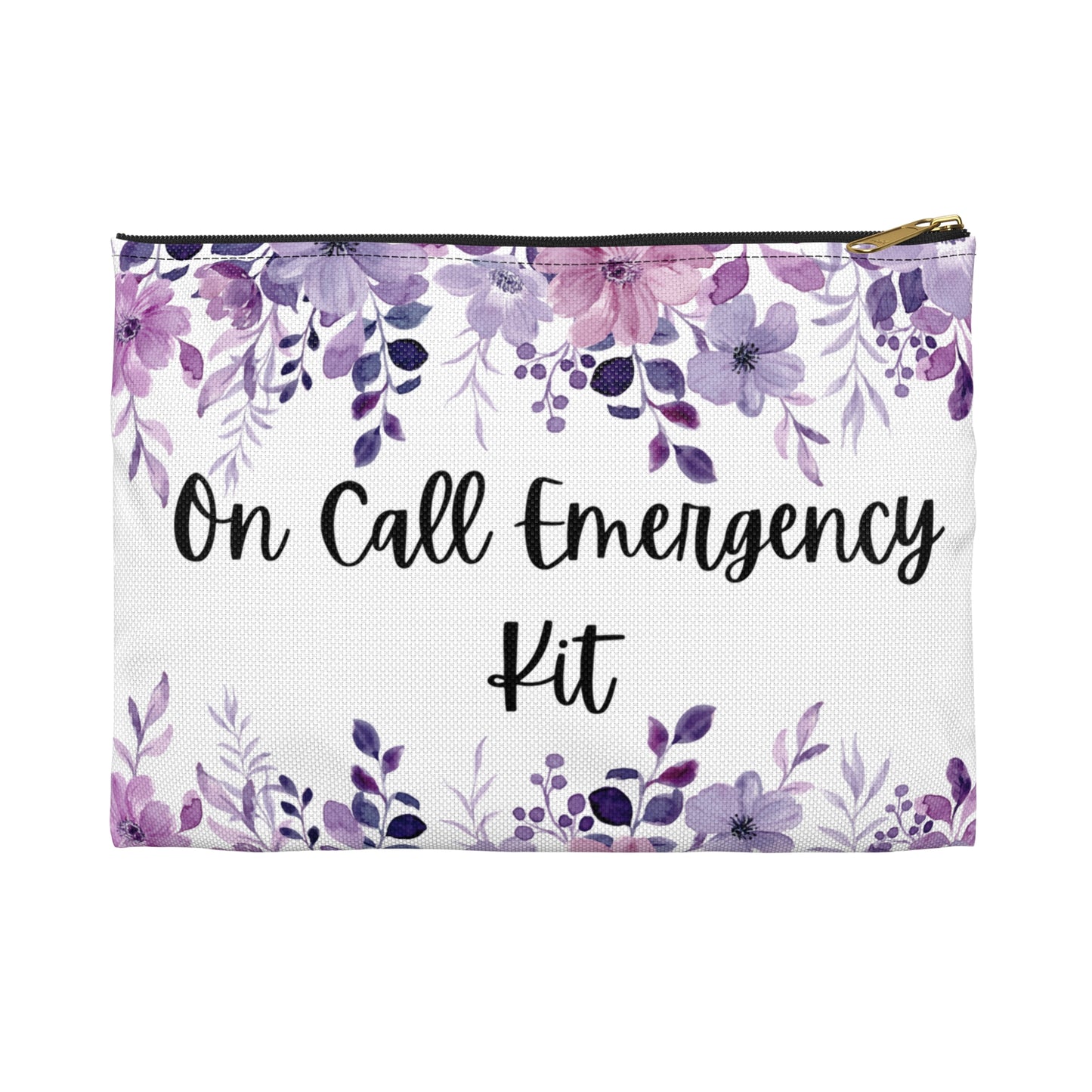 Floral "On Call Emergency Kit" Pouch, Travel Accessories, Makeup Organizer, Gift for Nurses, Health Care Essentials