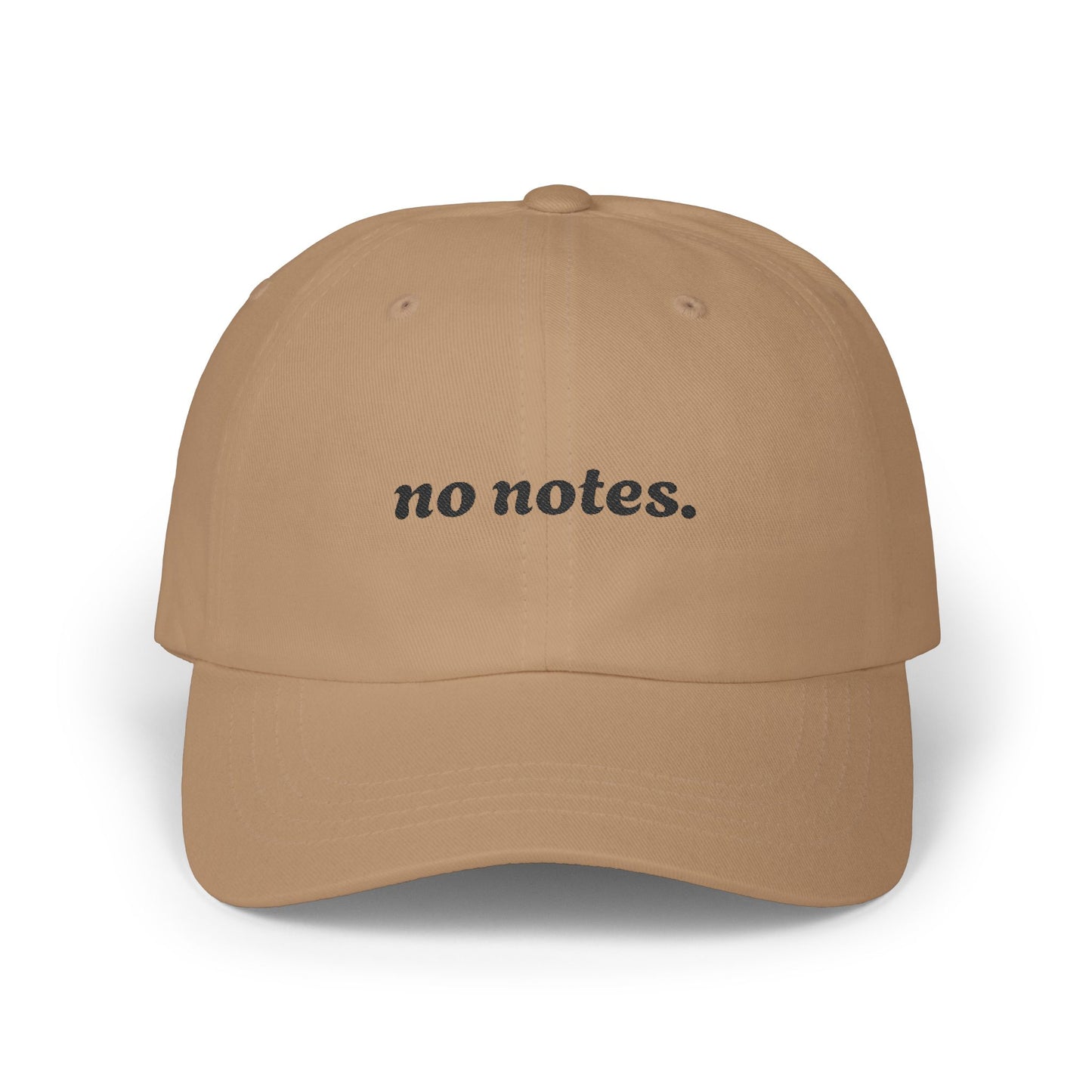 Classic Dad Cap with 'No Notes' Embroidery - Casual Style Hat for Lovers of New Girl, Gift for Humans, Everyday Wear, Birthdays