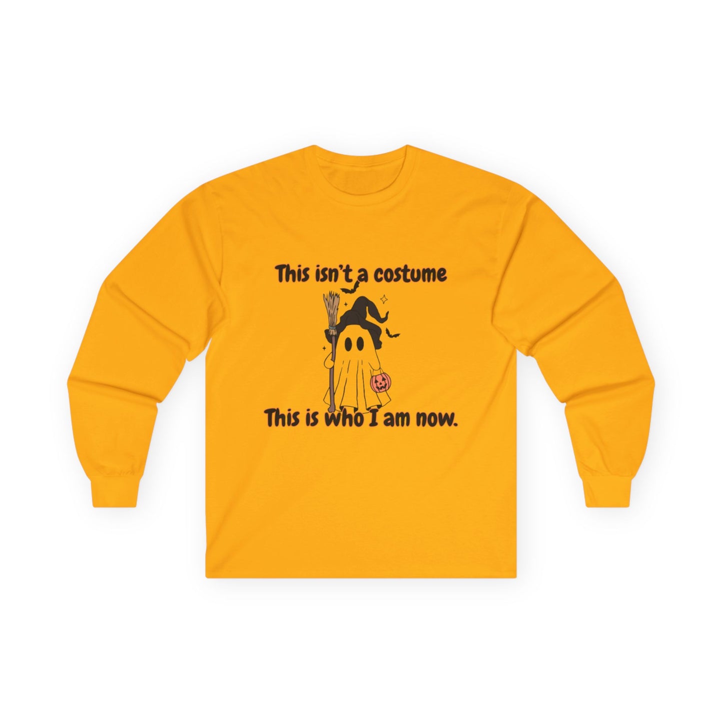 This Is Who I Am Now Long Sleeve Tee, Halloween Shirt, Unisex Cotton Top, Casual Wear, Spooky Costume Alternative