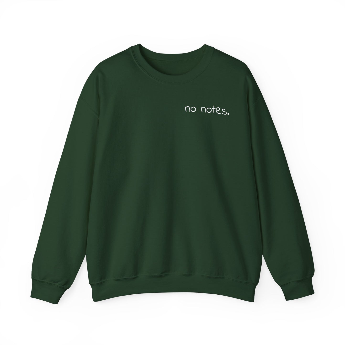 Minimalist 'No Notes' Unisex Sweatshirt, Cozy Gift for Adults, Students, Casual Wear, Work from Home, Trendy Fall Fashion, Lounge Wear, Lazy Day Sweatshirt