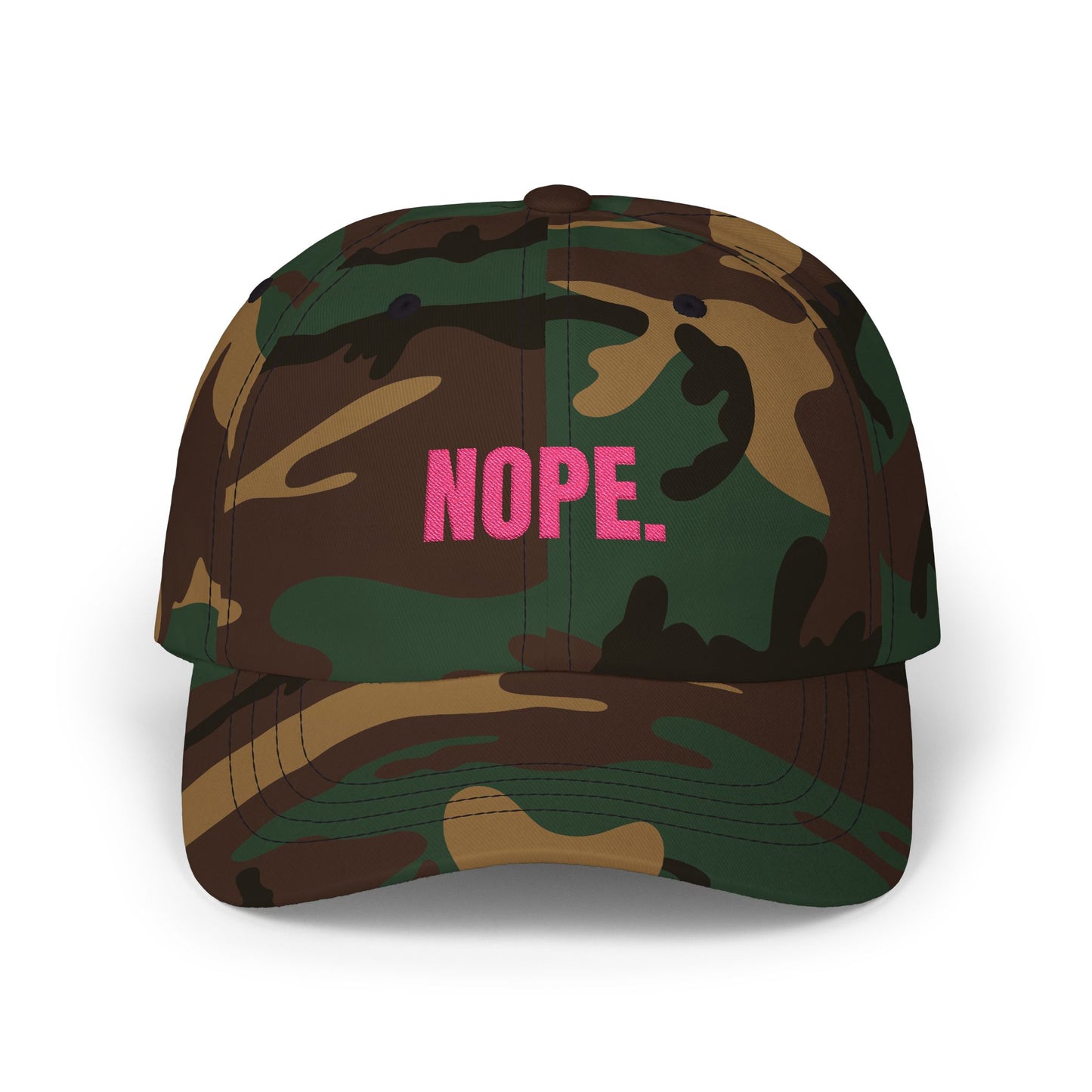 NOPE Cap- Sarcastic Embroidered Baseball Cap, Funny Low-Key Mood Hat, Sassy Gift for Introverts and Burnt-Out Baddies