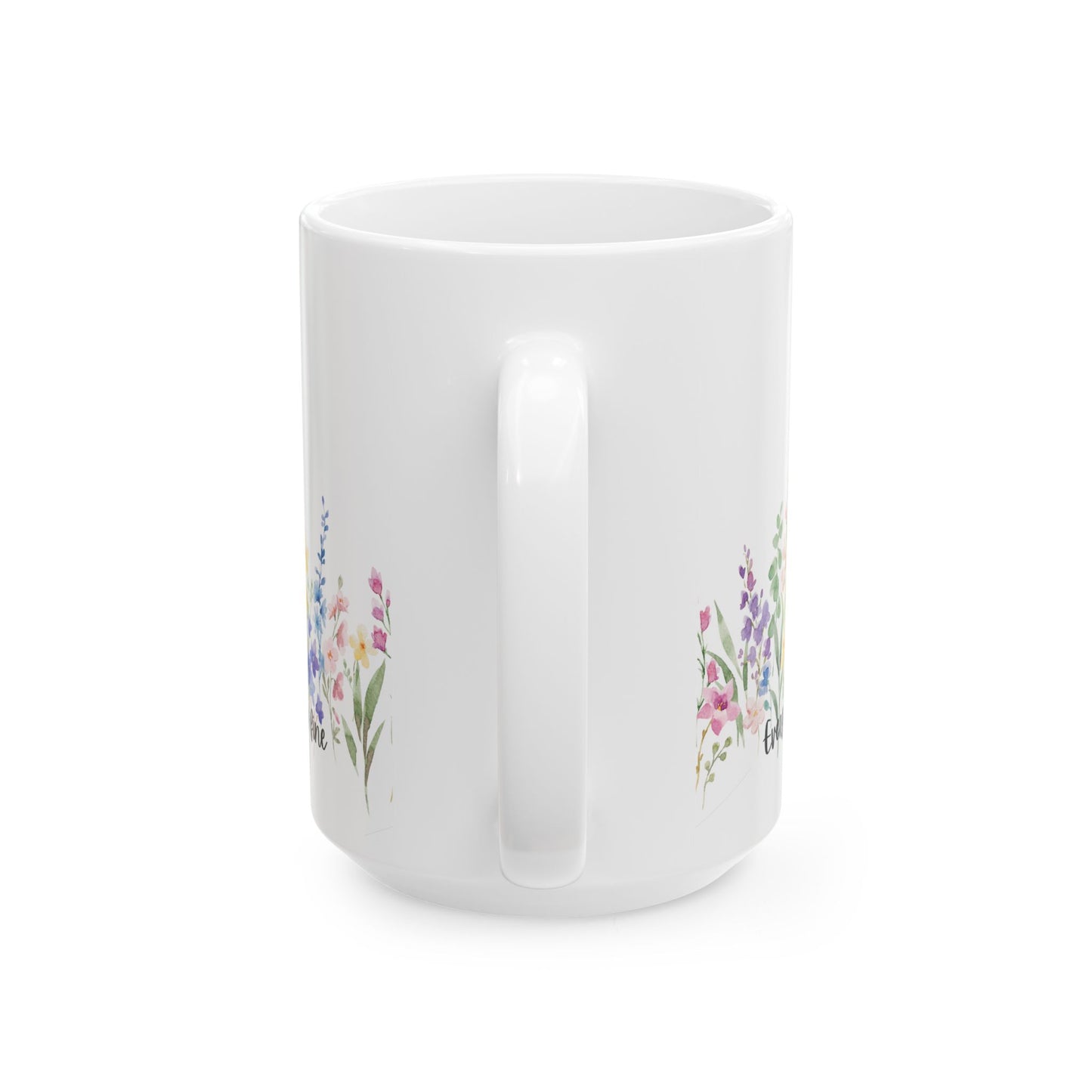 Floral "Everything is Fine" Ceramic Mug, Perfect Gift for Friends, Motivational Coffee Cup, Home Decor, Mother's Day, Daily Motivation