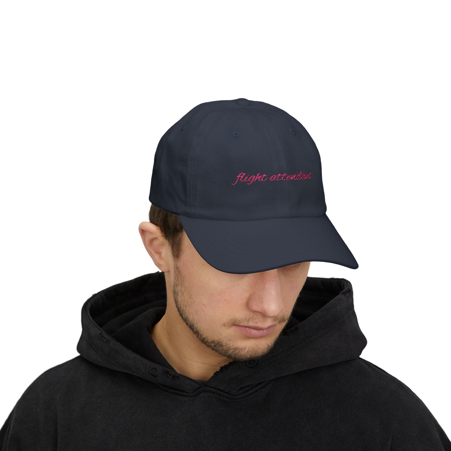 Flight Attendant Cap- Embroidered Baseball Hat for Cabin Crew, Comfy Travel Day Hat, Funny Gift for Airline Crew