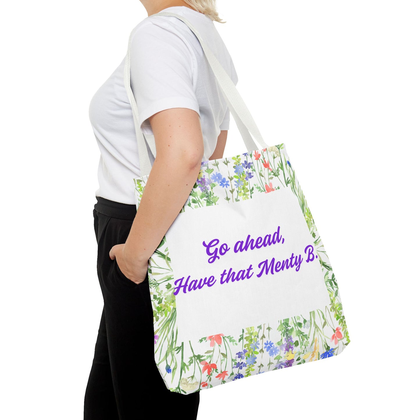 Floral Motivational Tote Bag, Inspirational Gift, Shopping Bag, Eco-Friendly, Spring Style, Unique Tote for Everyday Use