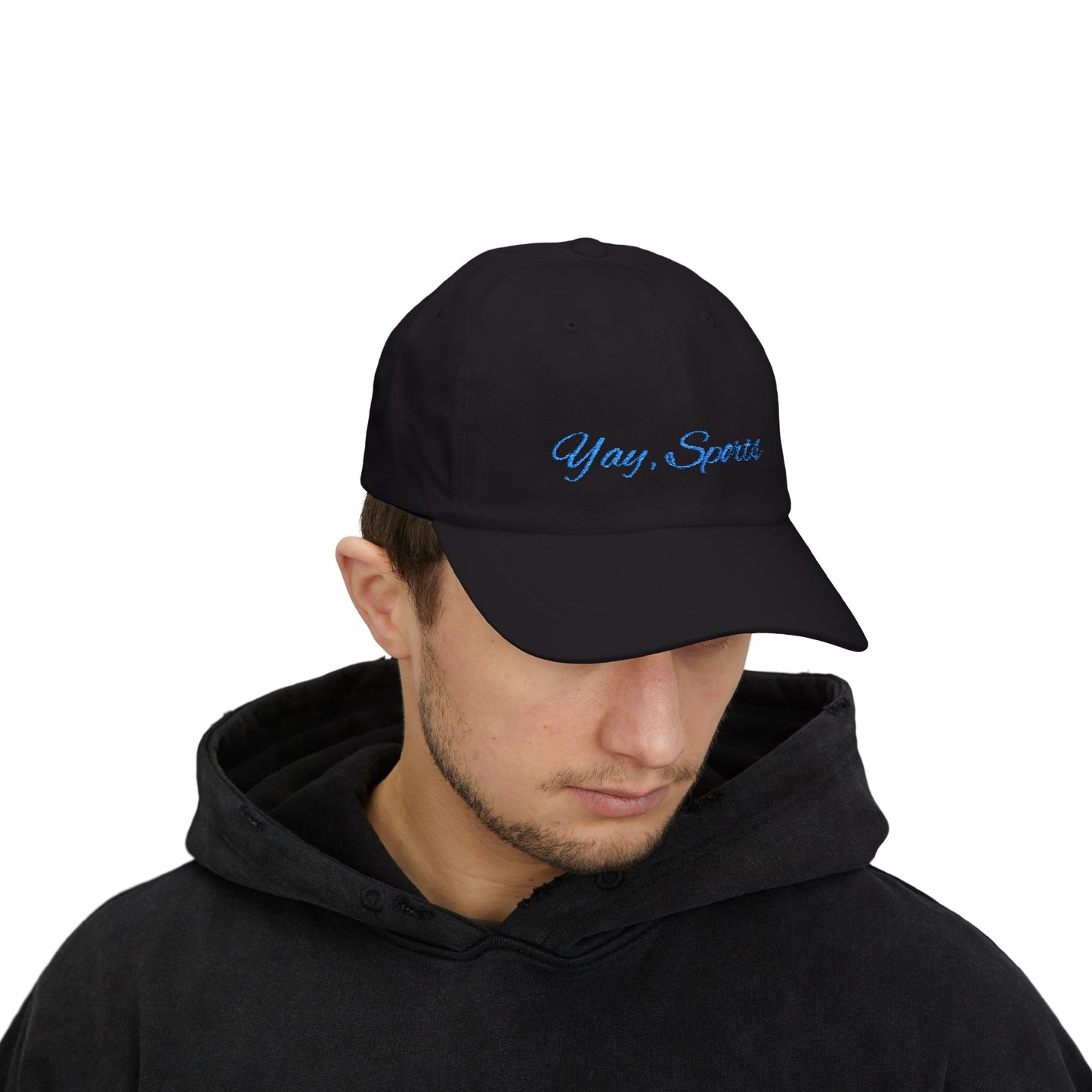 Yay, Sports Cap- Sarcastic Embroidered Baseball Cap, Funny Athletic Event Accessory, Gift for People Who Are Indifferent To Sports