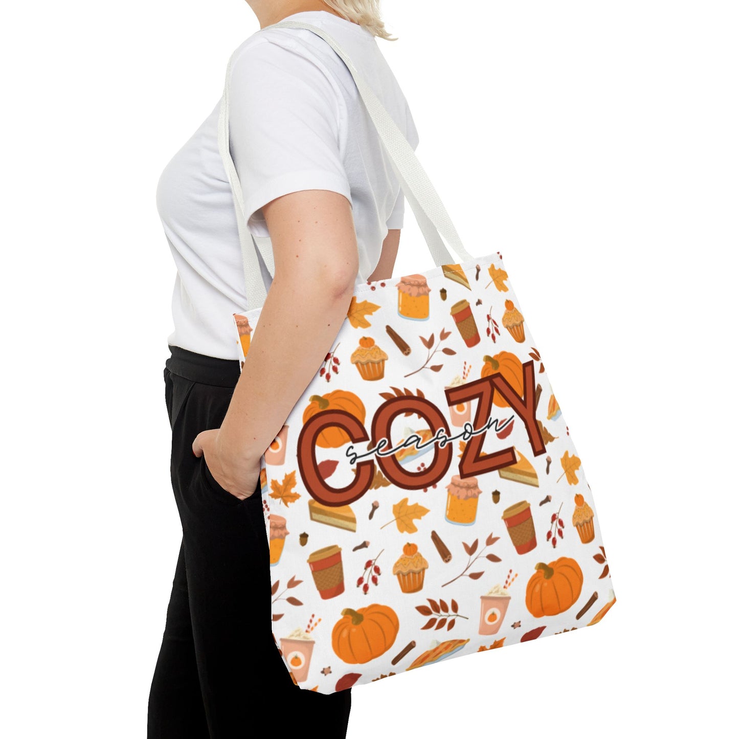 Cozy Season Tote Bag, Fall Tote, Autumn Bag, Halloween Shopping Bag, Seasonal Gift, Eco-Friendly Tote