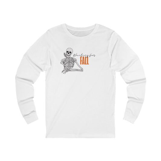 Skeleton Fall Long Sleeve Tee, Unisex Fall Shirt, Halloween Top, Cozy Autumn Apparel, Seasonal Fashion, Unique Gift