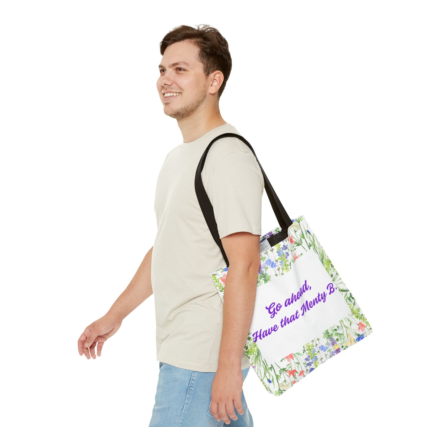 Floral Motivational Tote Bag, Inspirational Gift, Shopping Bag, Eco-Friendly, Spring Style, Unique Tote for Everyday Use