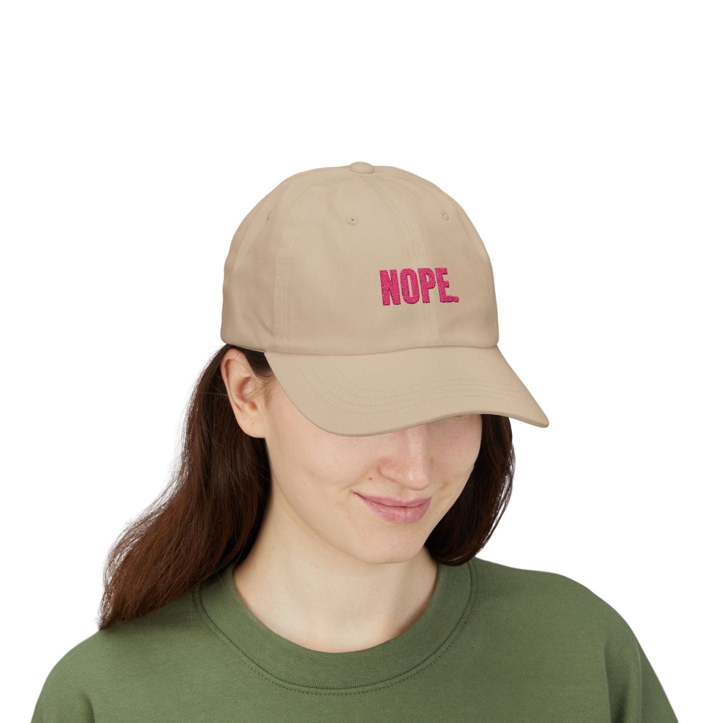 NOPE Cap- Sarcastic Embroidered Baseball Cap, Funny Low-Key Mood Hat, Sassy Gift for Introverts and Burnt-Out Baddies