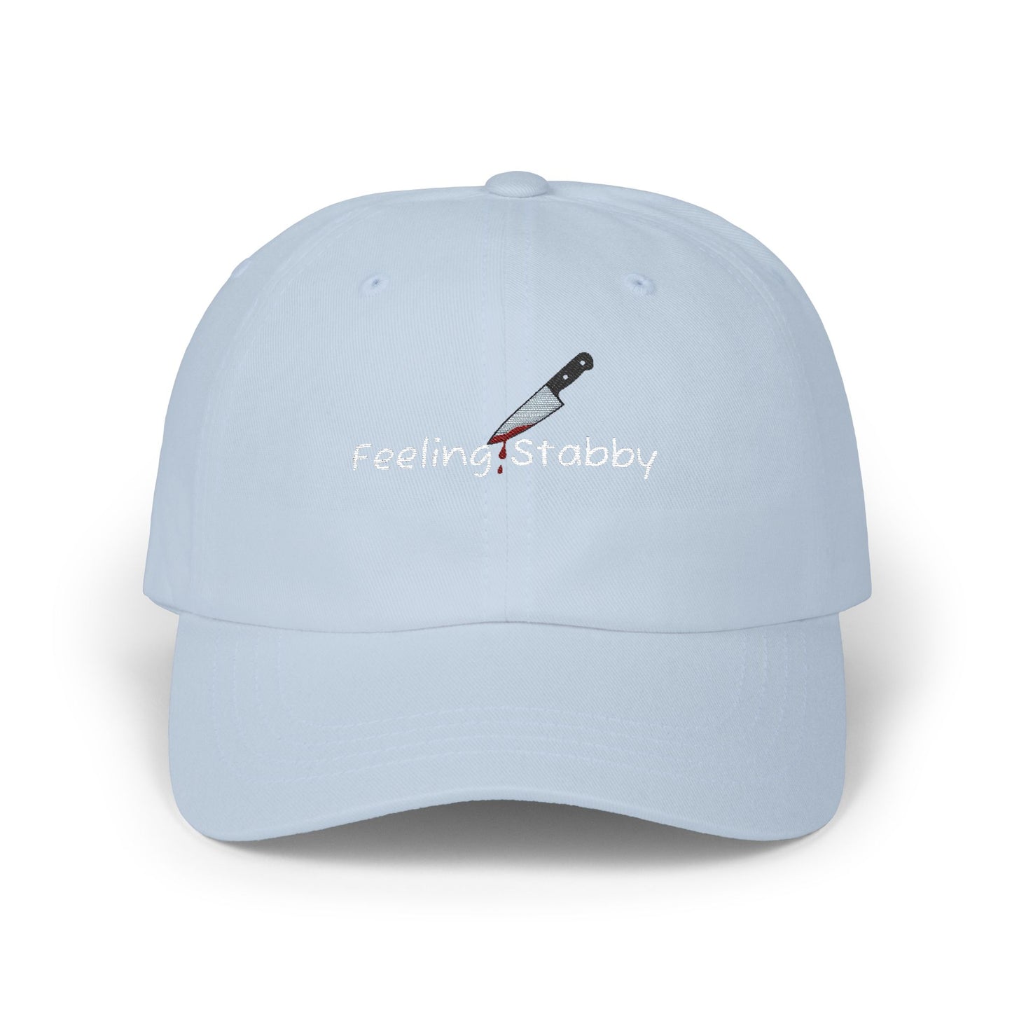 Feeling Stabby Cap- Funny Embroidered Cap for True Crime Fans, Dark Humor Gift, Sarcastic Mood Hat for Murder Show Addicts
