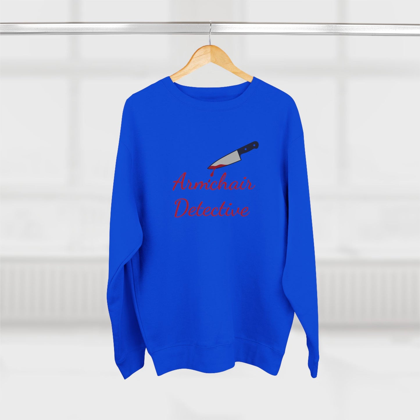 Armchair Detective Sweatshirt- Funny True Crime Crewneck, Cozy Gift for Crime Junkies and Murder Show Addicts